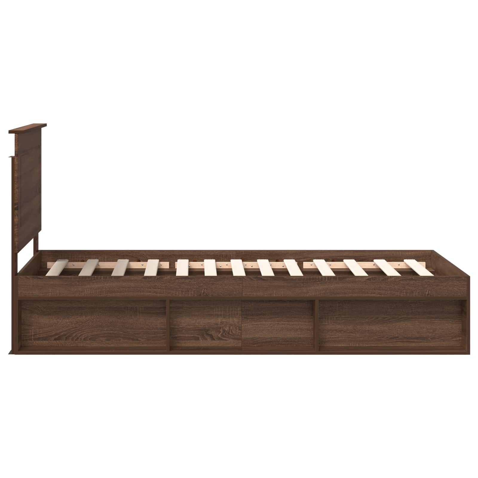 vidaXL Ramka łóżka Brązowy dąb 90 x 190 cm Lite drewno sosnowe