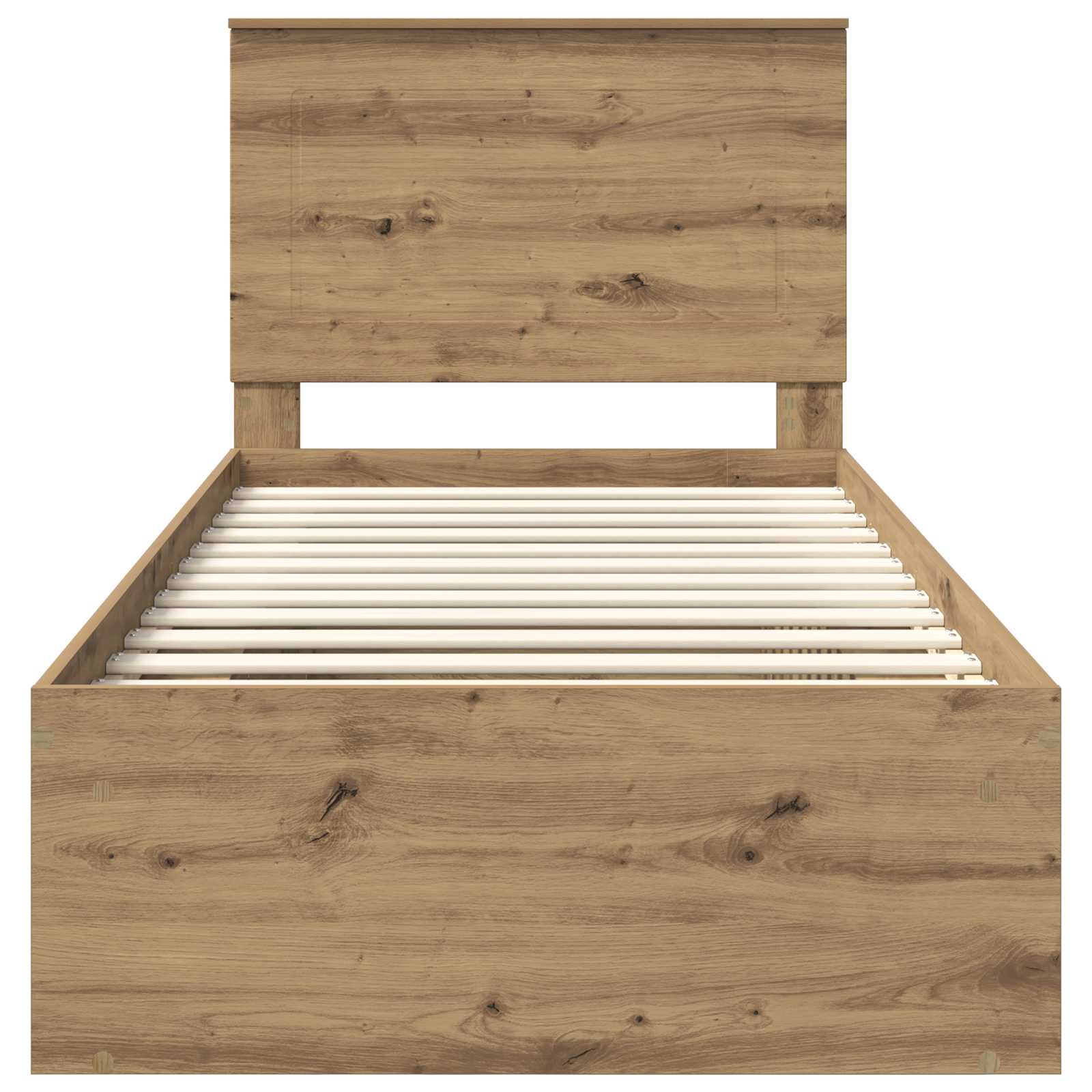 vidaXL Ramka łóżka Dąb rzemieślniczy 90 x 190 cm Lite drewno sosnowe
