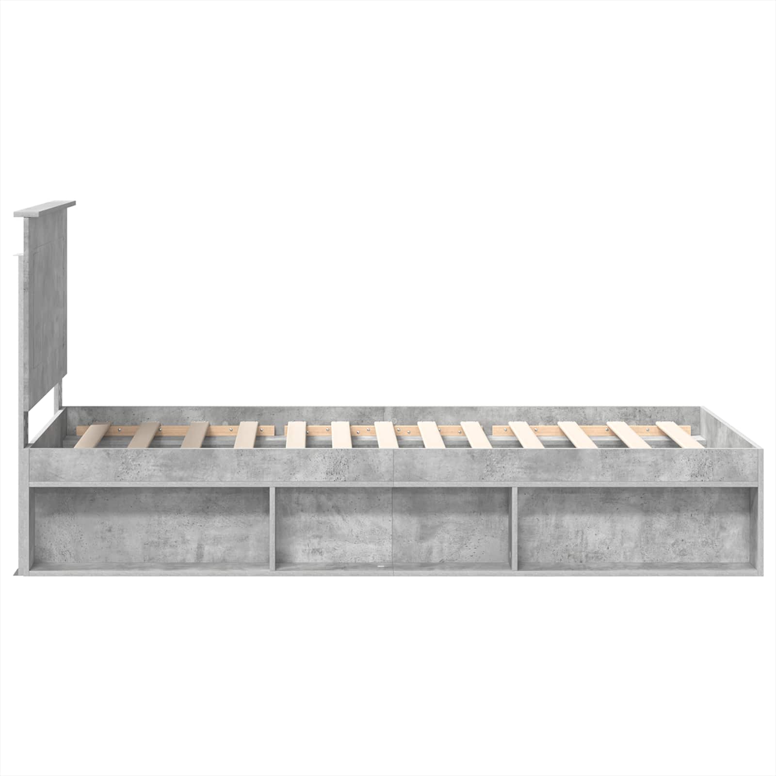 vidaXL Ramka łóżka Betonowy 90 x 200 cm Lite drewno sosnowe