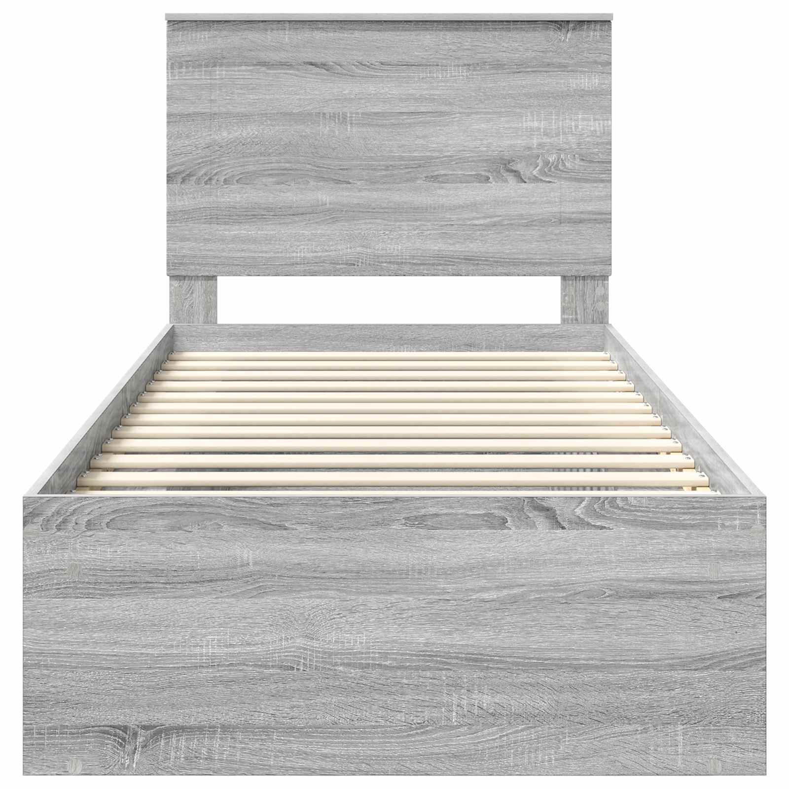 vidaXL Ramka łóżka Szary Sonoma 90 x 200 cm Lite drewno sosnowe