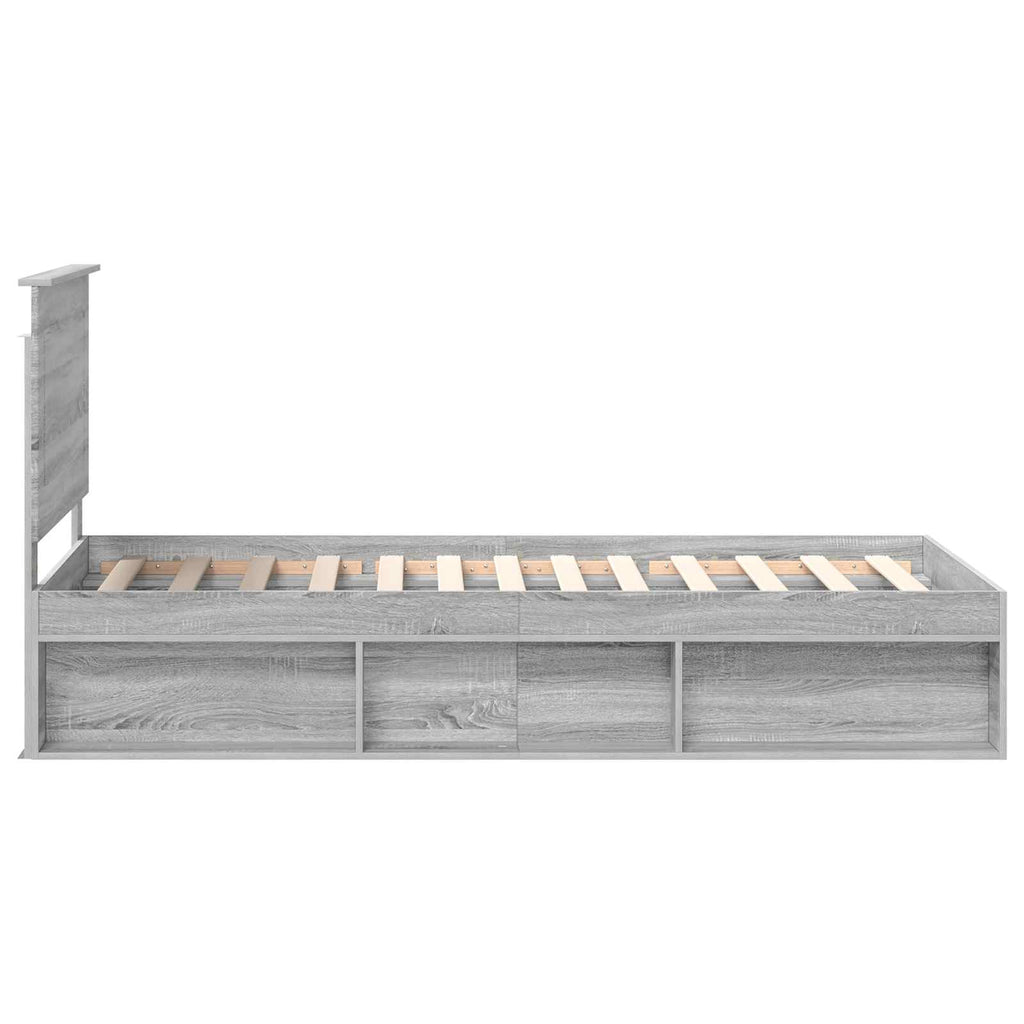 vidaXL Ramka łóżka Szary Sonoma 90 x 200 cm Lite drewno sosnowe