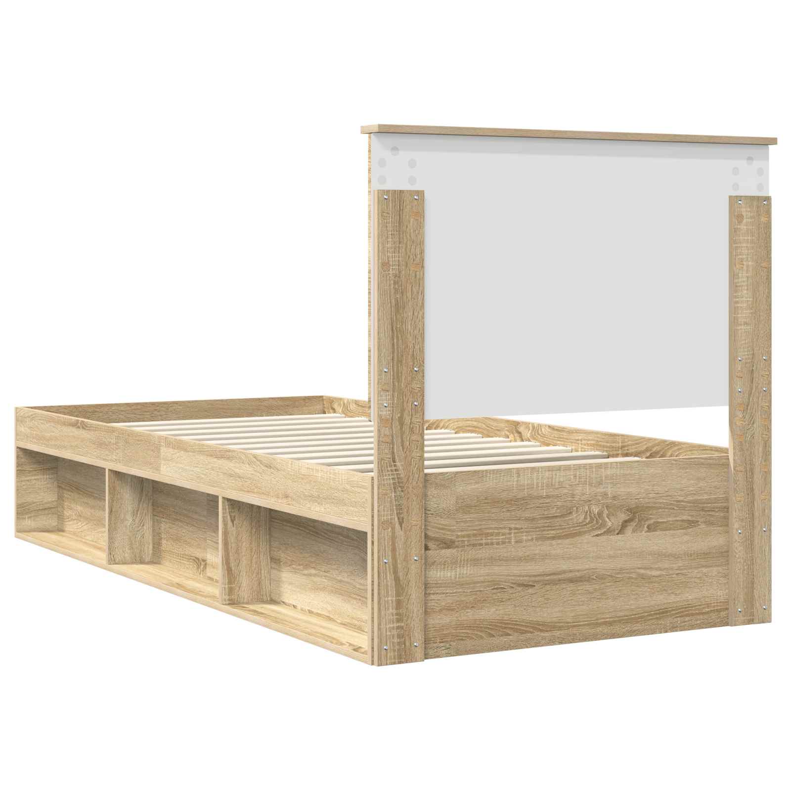vidaXL Ramka łóżka Dąb Sonoma 75 x 190 cm Lite drewno sosnowe