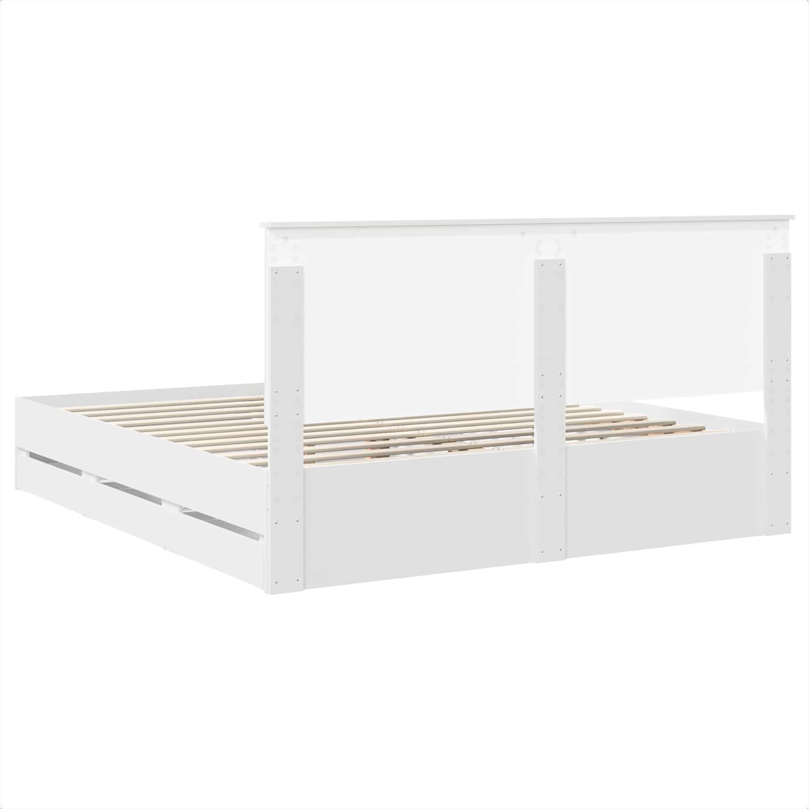 vidaXL Ramka łóżka z szufladą Biały 200 x 200 cm Drewno inżynieryjne