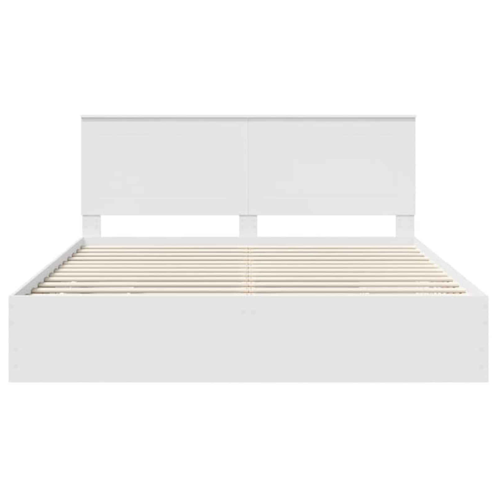 vidaXL Ramka łóżka z szufladą Biały 200 x 200 cm Drewno inżynieryjne