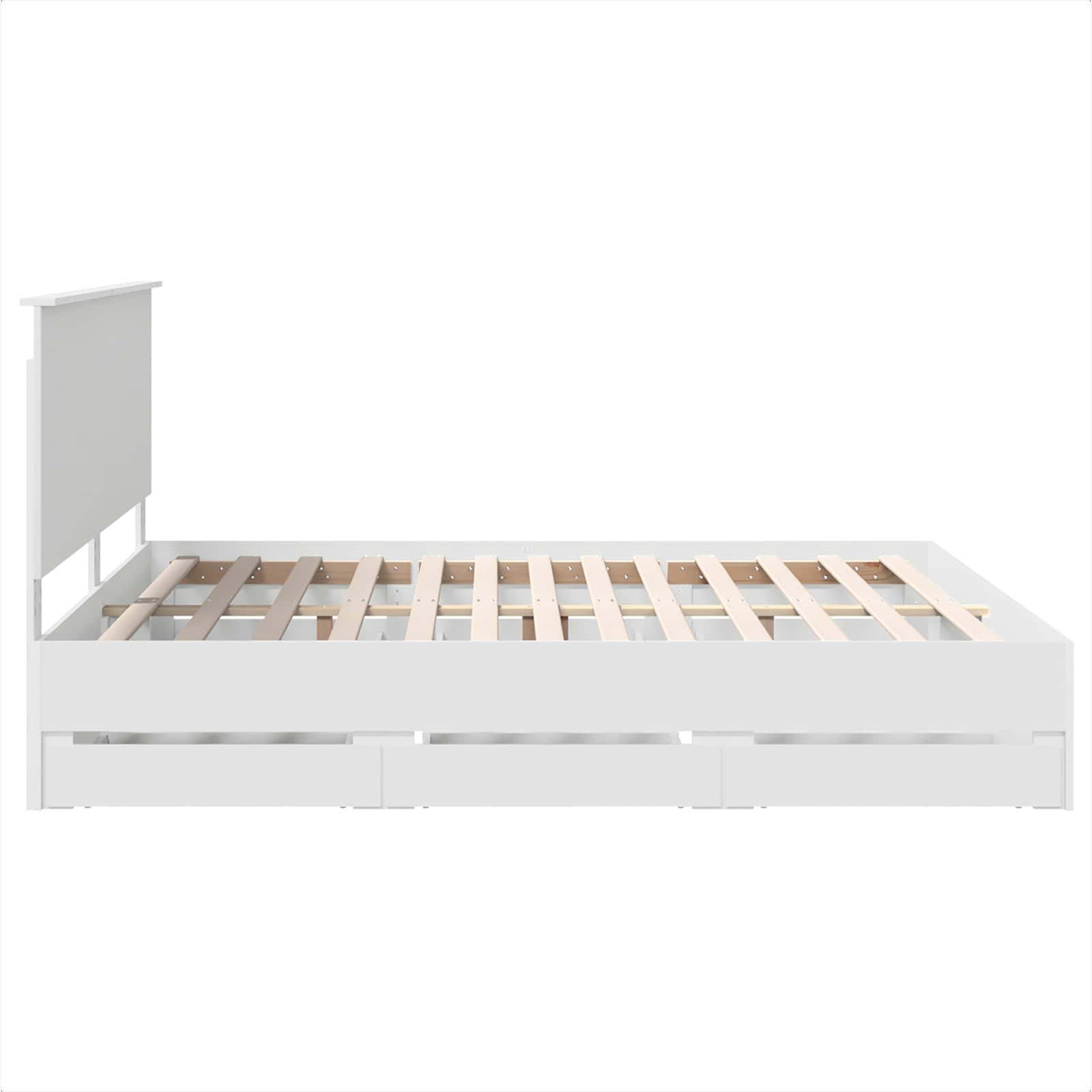vidaXL Ramka łóżka z szufladą Biały 200 x 200 cm Drewno inżynieryjne