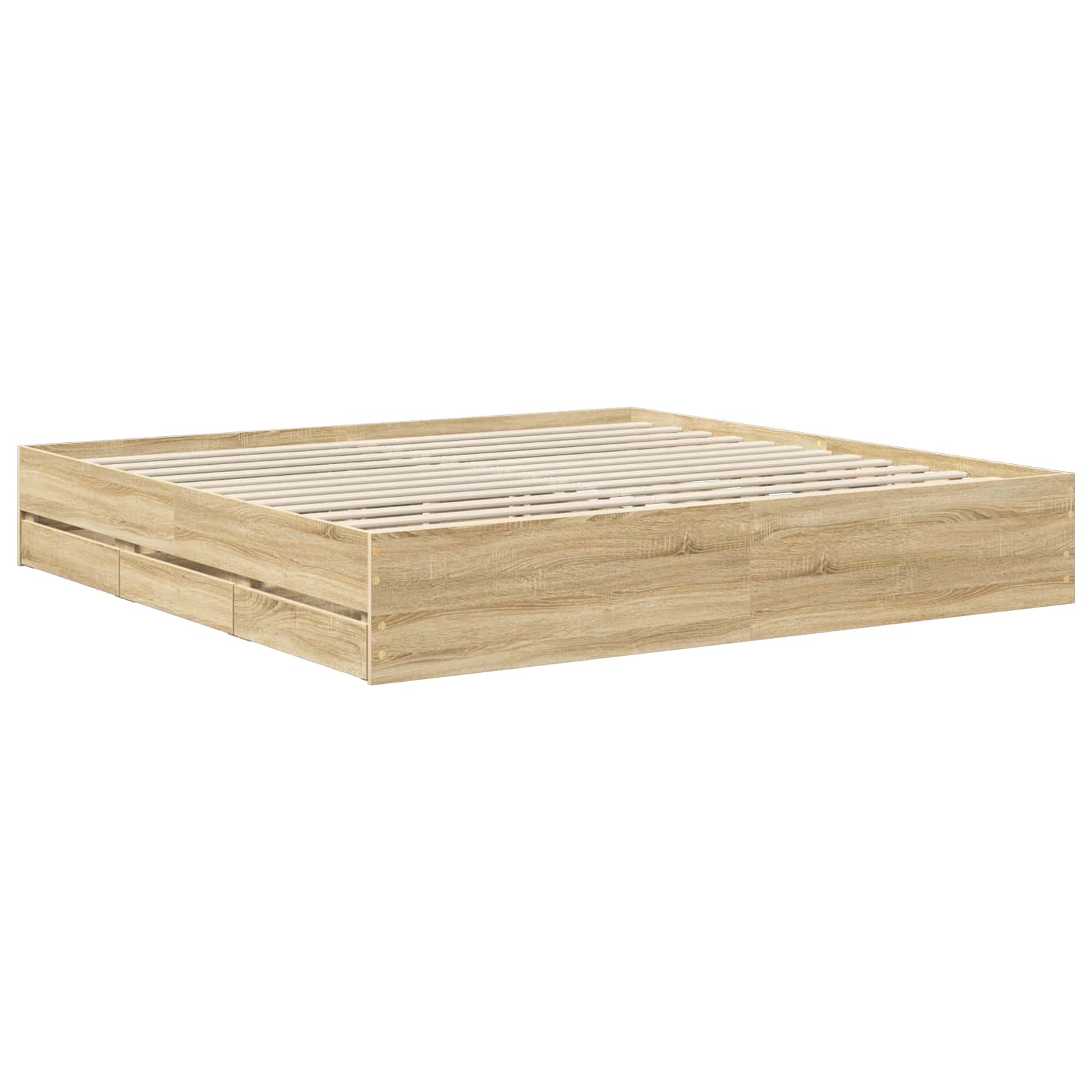 vidaXL Ramka łóżka Dąb Sonoma 200 x 200 cm Drewno inżynieryjne