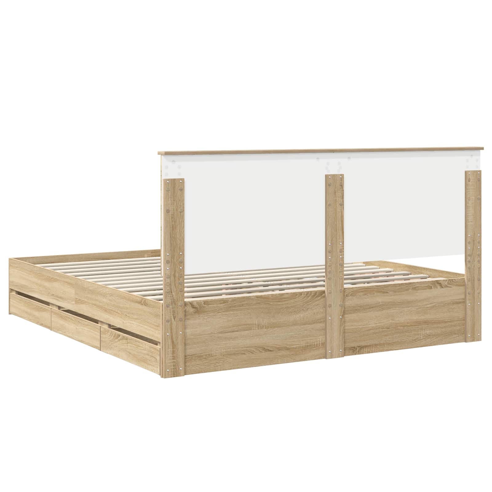 vidaXL Ramka łóżka Dąb Sonoma 200 x 200 cm Drewno inżynieryjne
