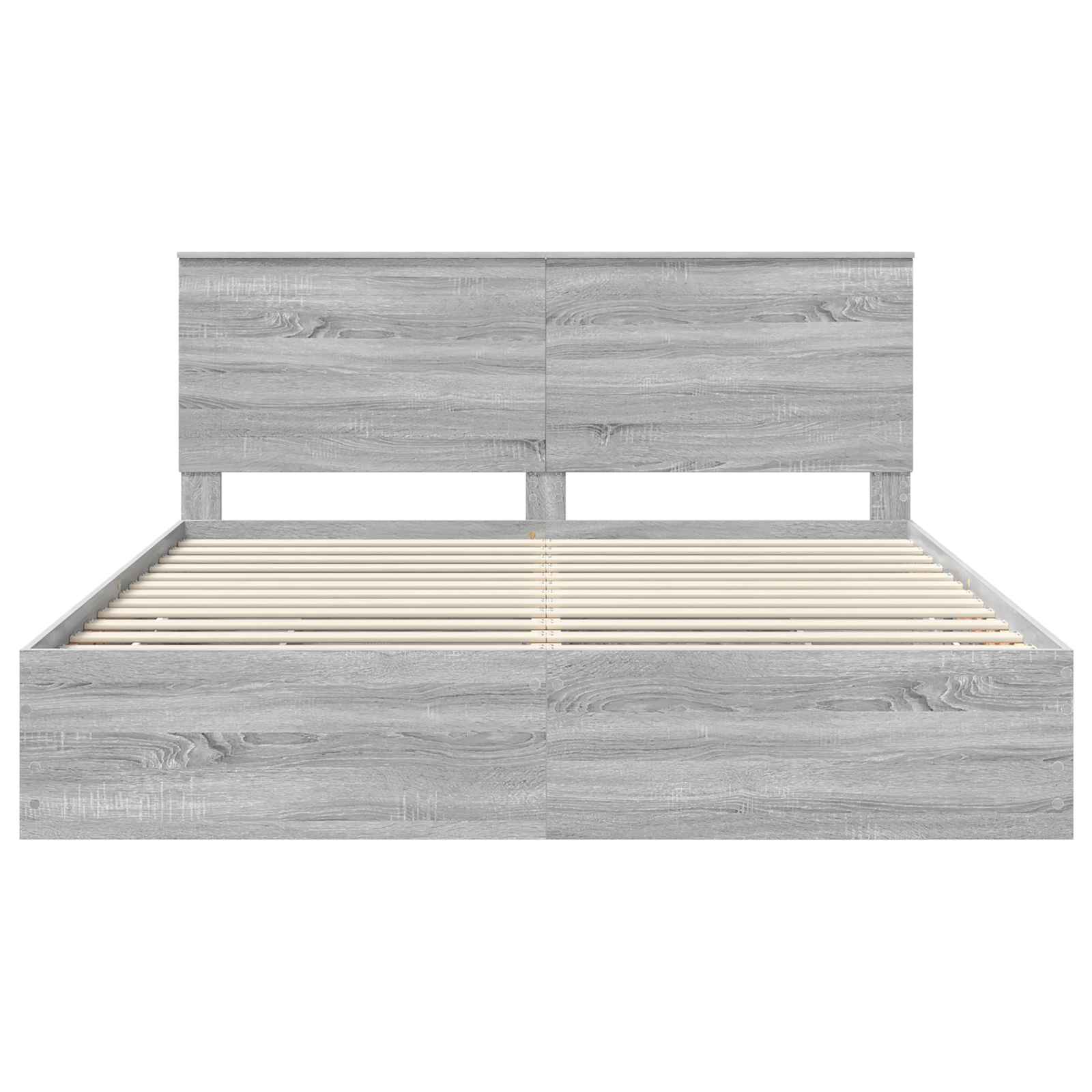vidaXL Ramka łóżka Szary Sonoma 200 x 200 cm Drewno inżynieryjne