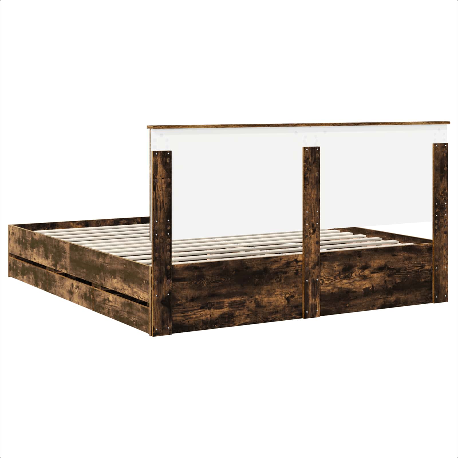 vidaXL Ramka łóżka Dąb wędzony 180 x 200 cm Drewno inżynieryjne