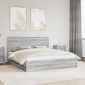 vidaXL Ramka łóżka Szary Sonoma 180 x 200 cm Drewno inżynieryjne