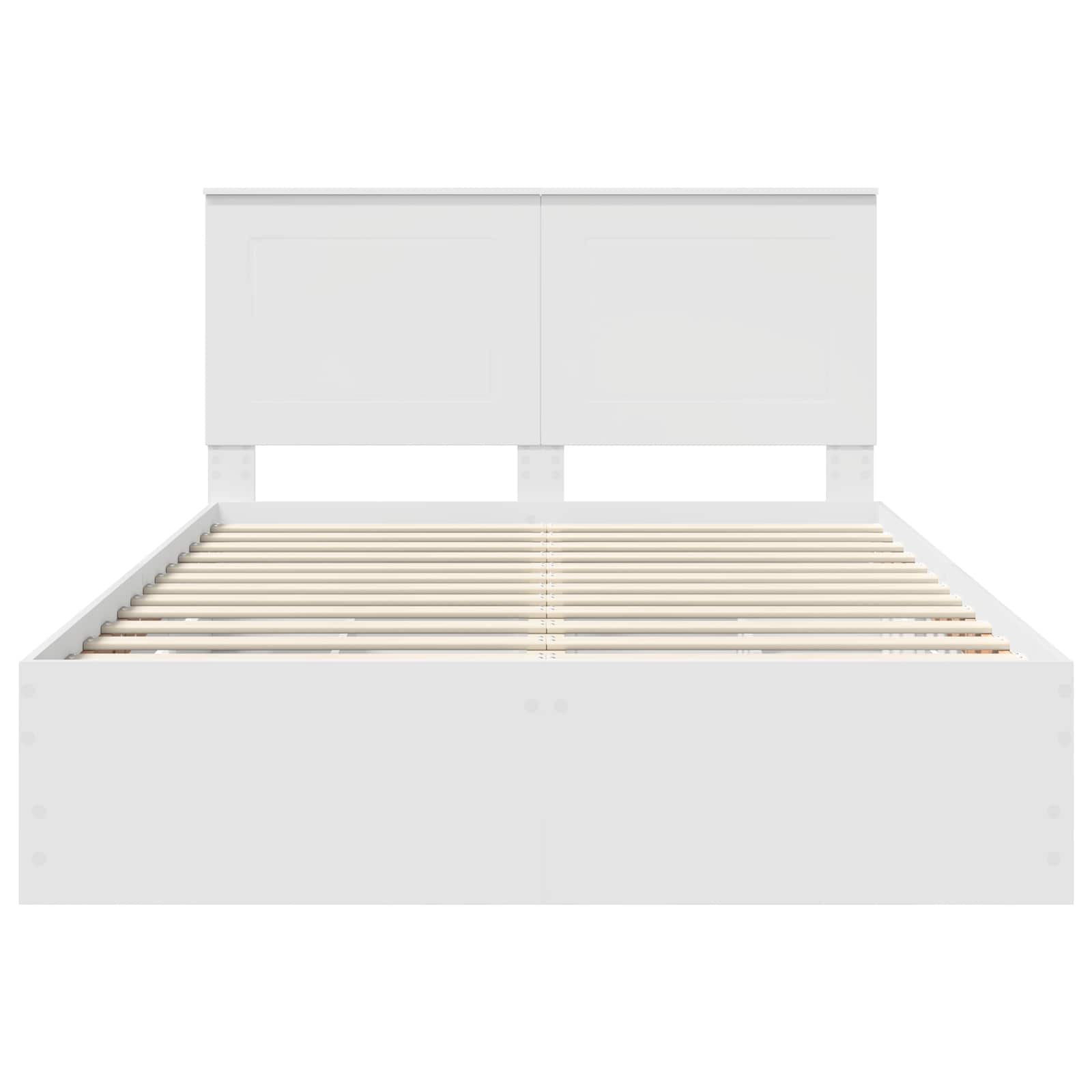 vidaXL Ramka łóżka z szufladą Biały 150 x 200 cm Drewno inżynieryjne
