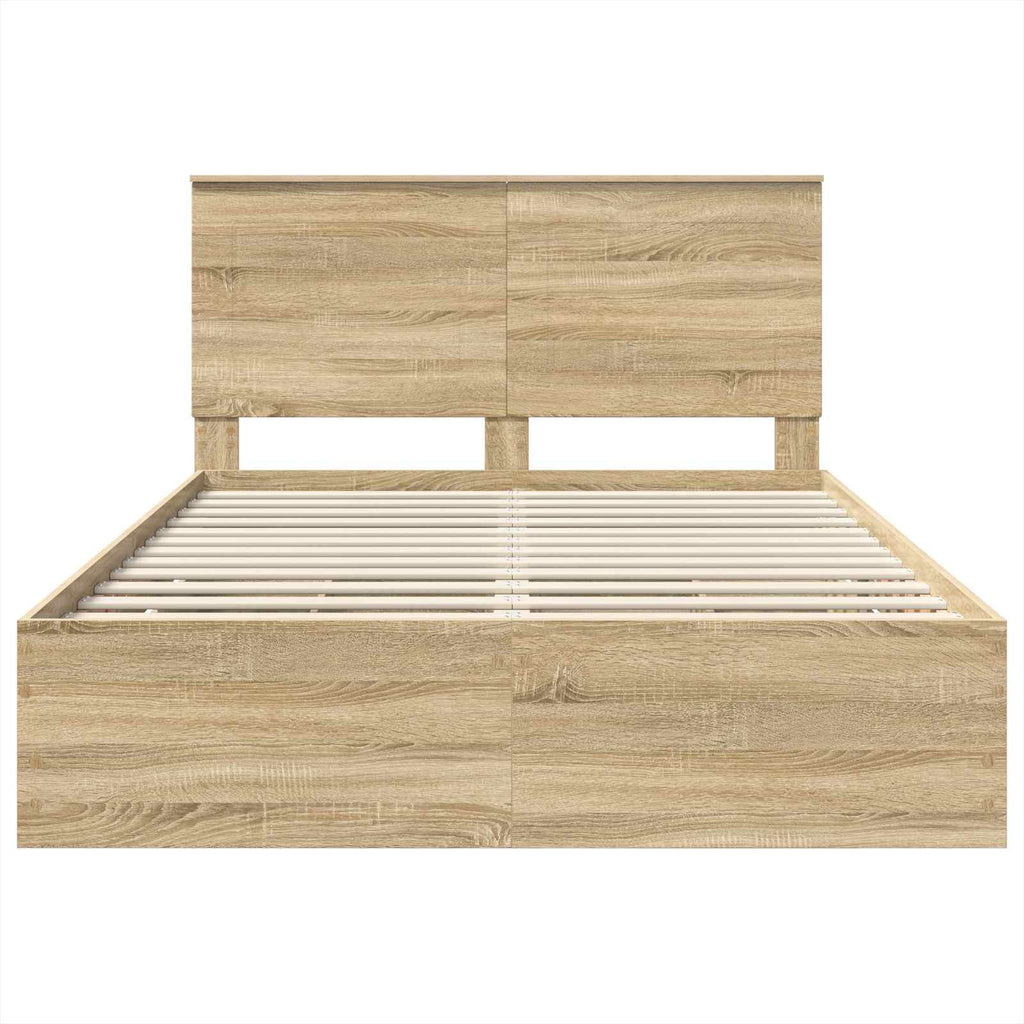 vidaXL Ramka łóżka Dąb Sonoma 150 x 200 cm Drewno inżynieryjne
