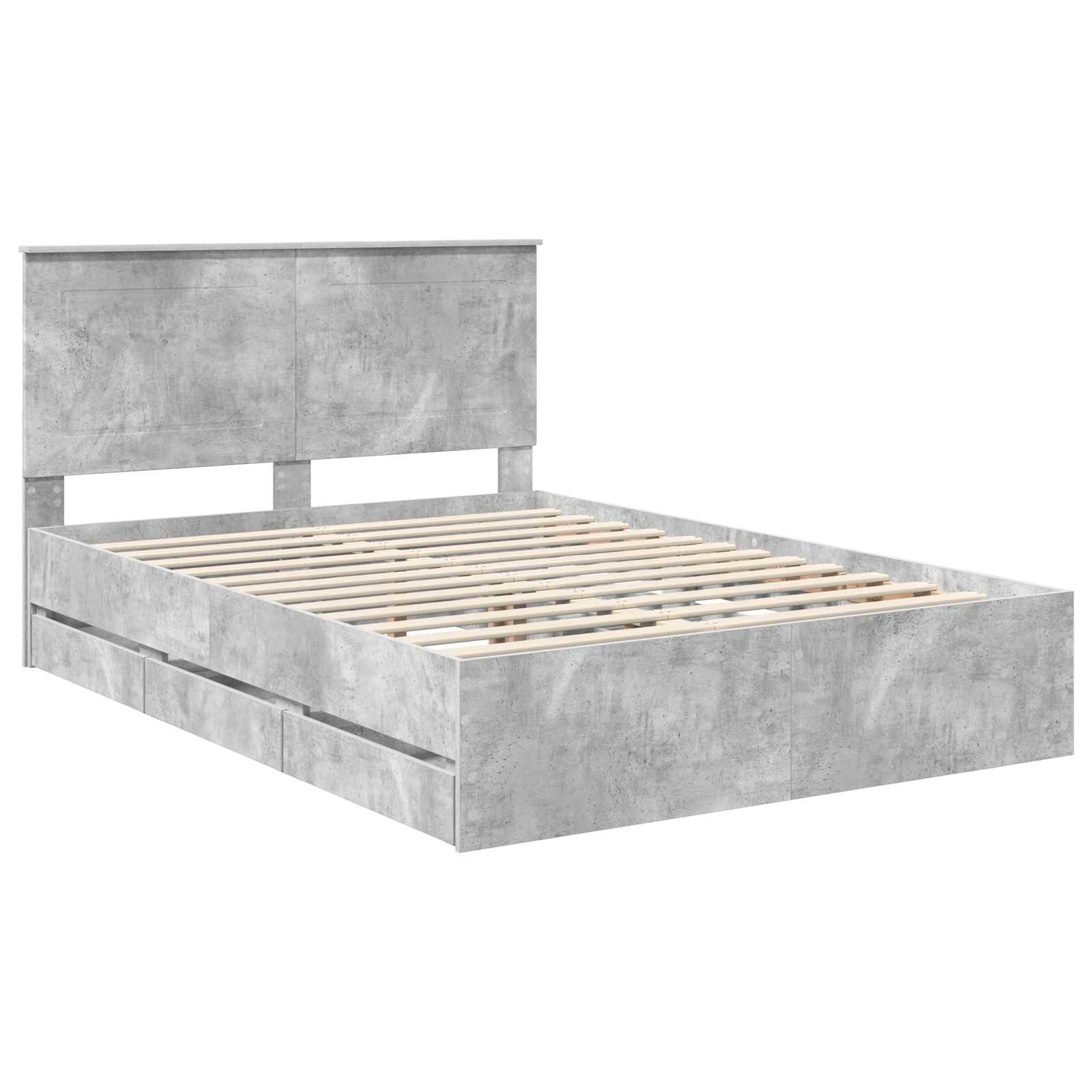 vidaXL Ramka łóżka Betonowy szary 150 x 200 cm Drewno inżynieryjne