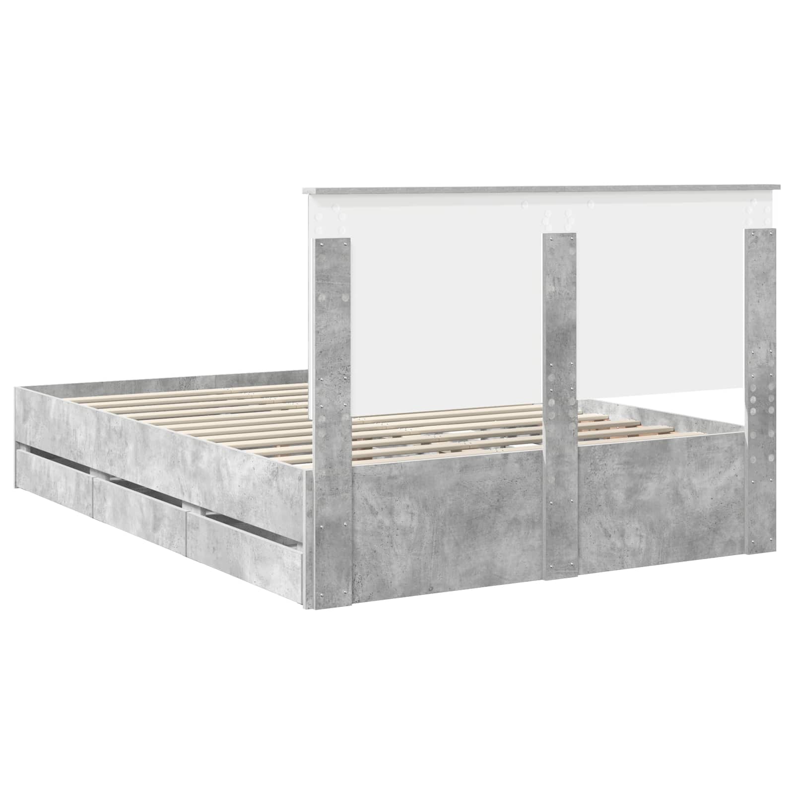 vidaXL Ramka łóżka Betonowy szary 150 x 200 cm Drewno inżynieryjne