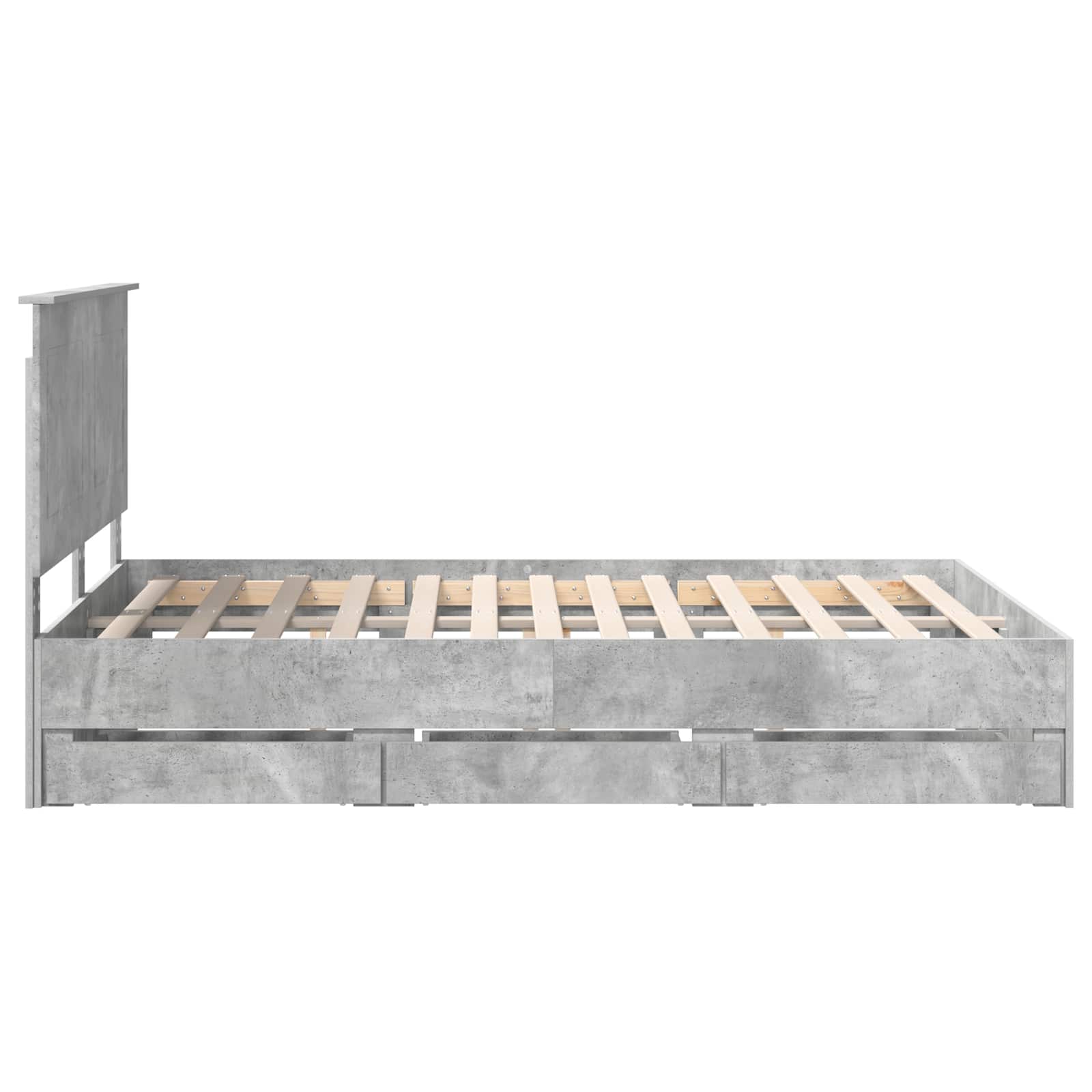 vidaXL Ramka łóżka Betonowy szary 150 x 200 cm Drewno inżynieryjne