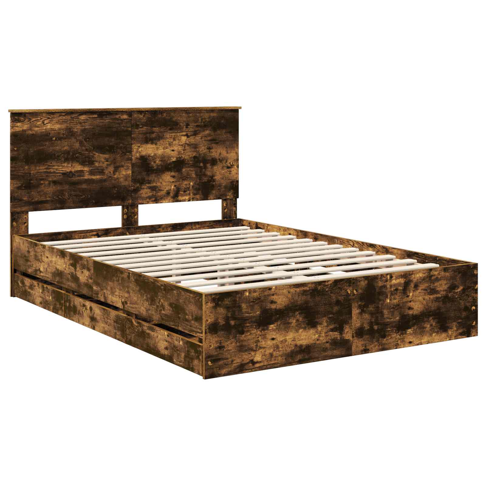 vidaXL Ramka łóżka Dąb wędzony 150 x 200 cm Drewno inżynieryjne