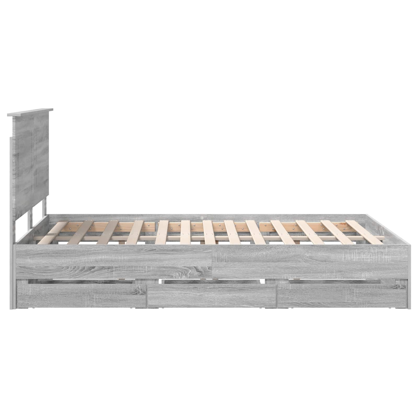 vidaXL Ramka łóżka Szary Sonoma 150 x 200 cm Drewno inżynieryjne