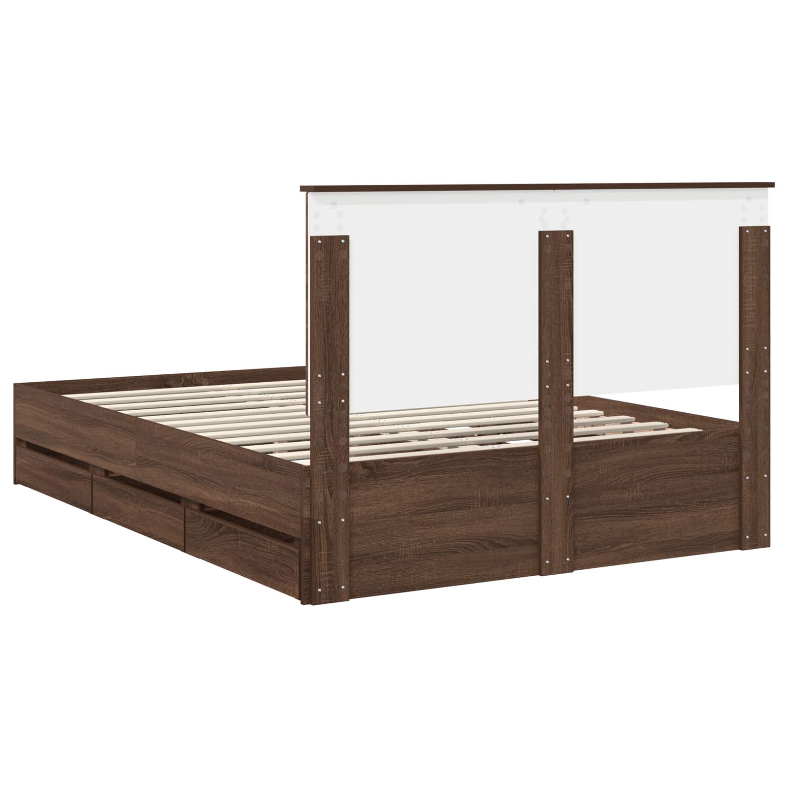 vidaXL Ramka łóżka Brązowy dąb 150 x 200 cm Drewno inżynieryjne