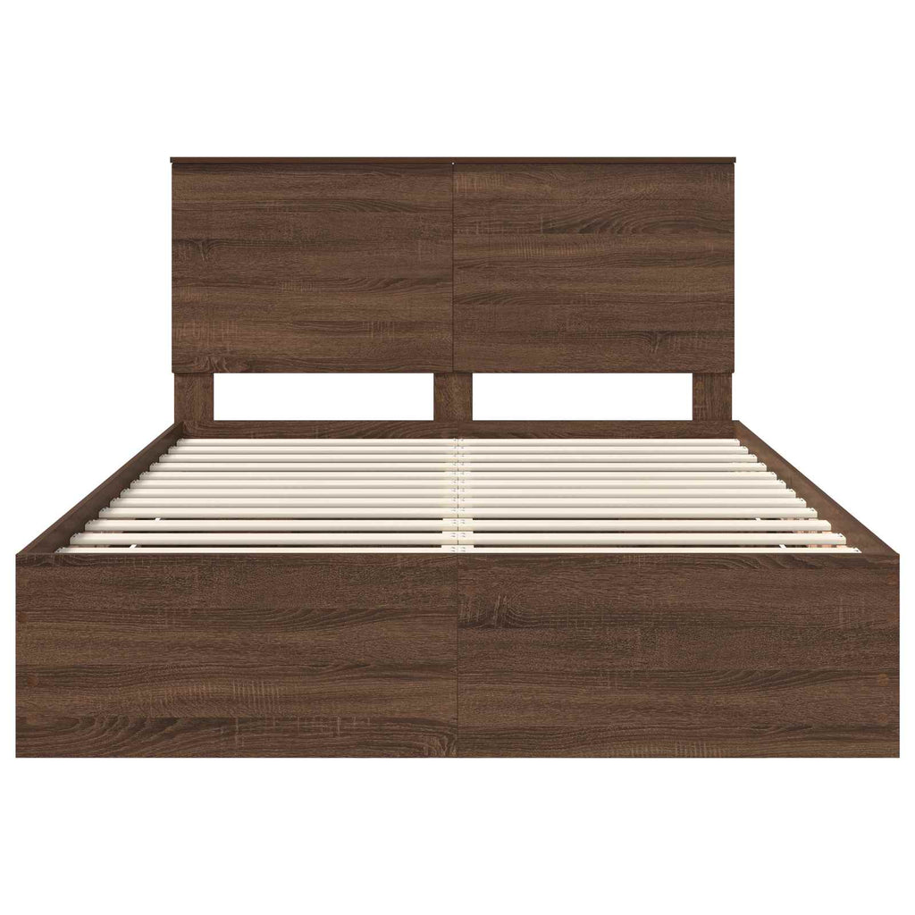 vidaXL Ramka łóżka Brązowy dąb 150 x 200 cm Drewno inżynieryjne