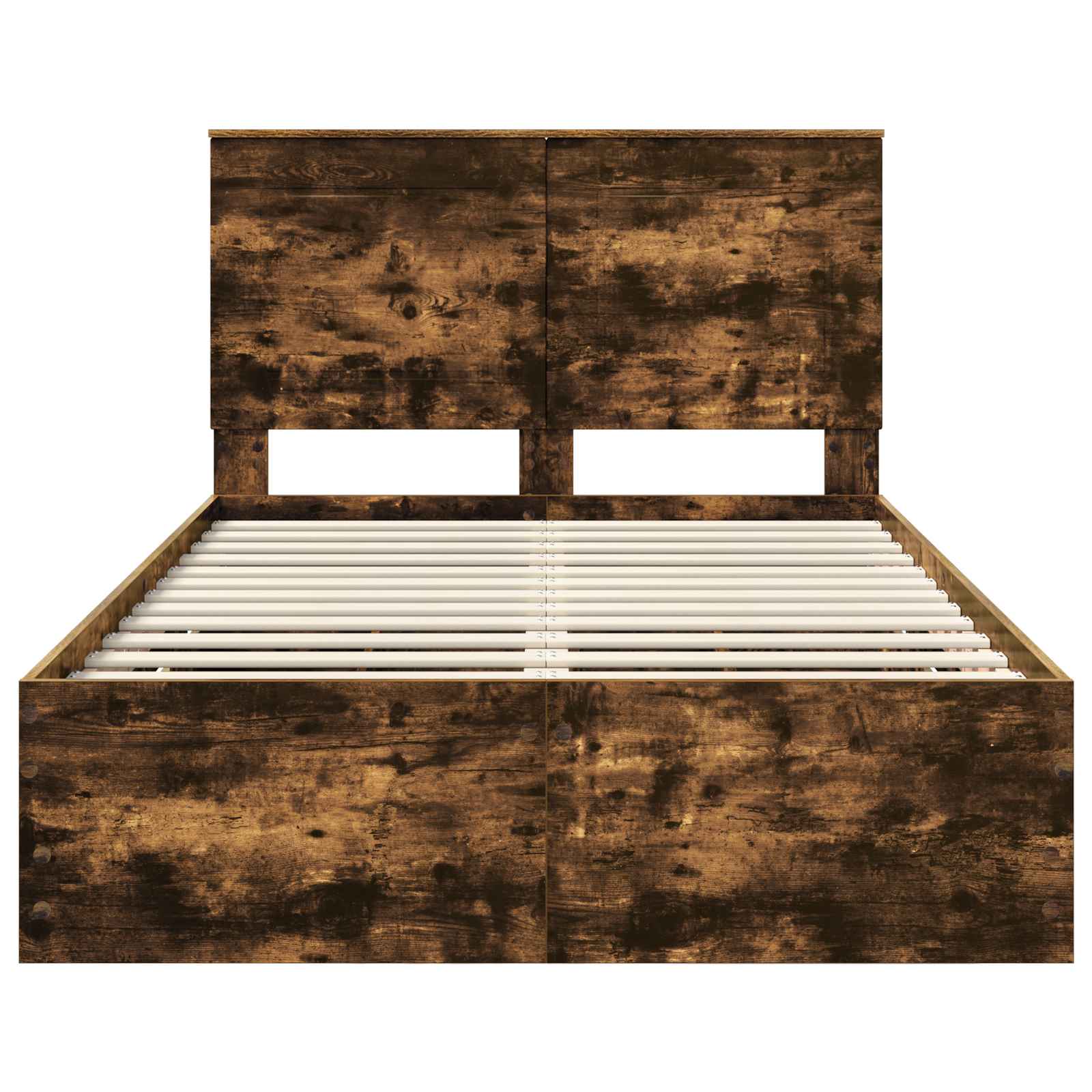 vidaXL Ramka łóżka Dąb wędzony 135 x 190 cm Drewno inżynieryjne