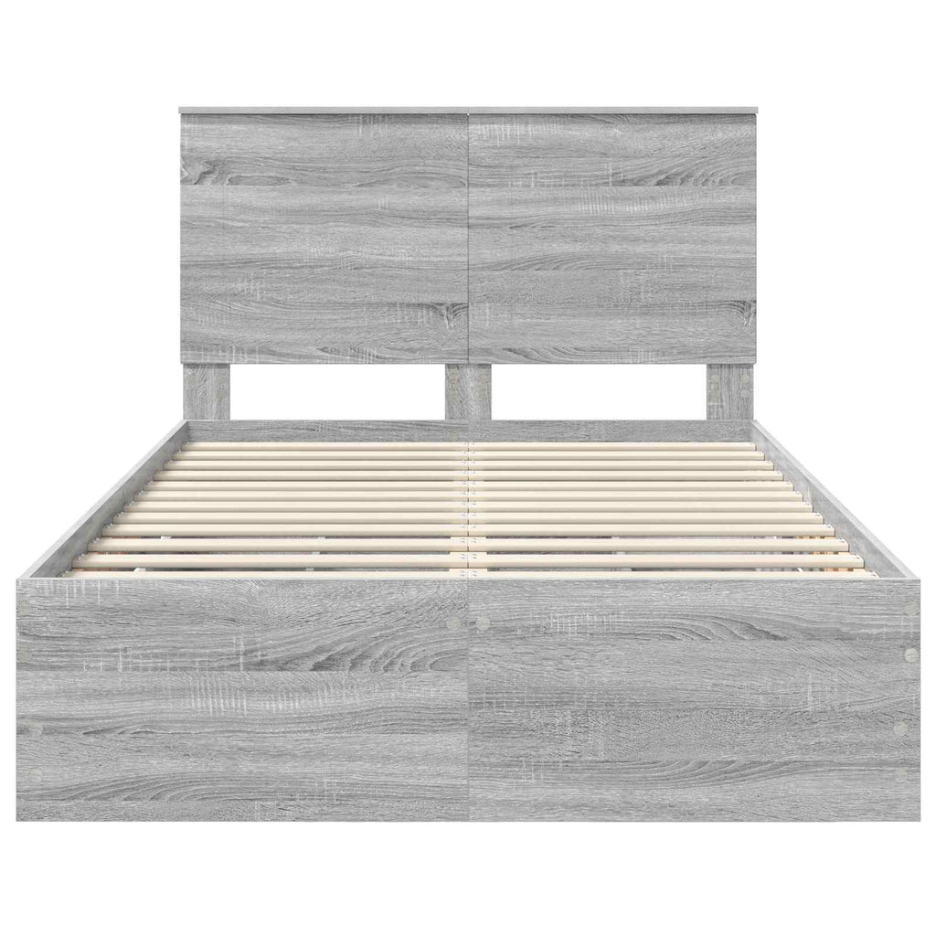 vidaXL Ramka łóżka Szary Sonoma 120 x 190 cm Drewno inżynieryjne