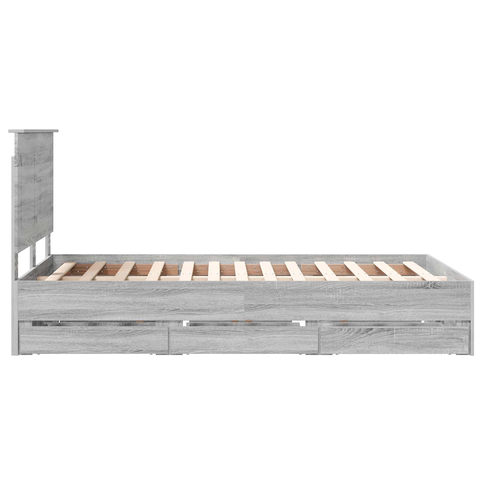 vidaXL Ramka łóżka Szary Sonoma 120 x 190 cm Drewno inżynieryjne