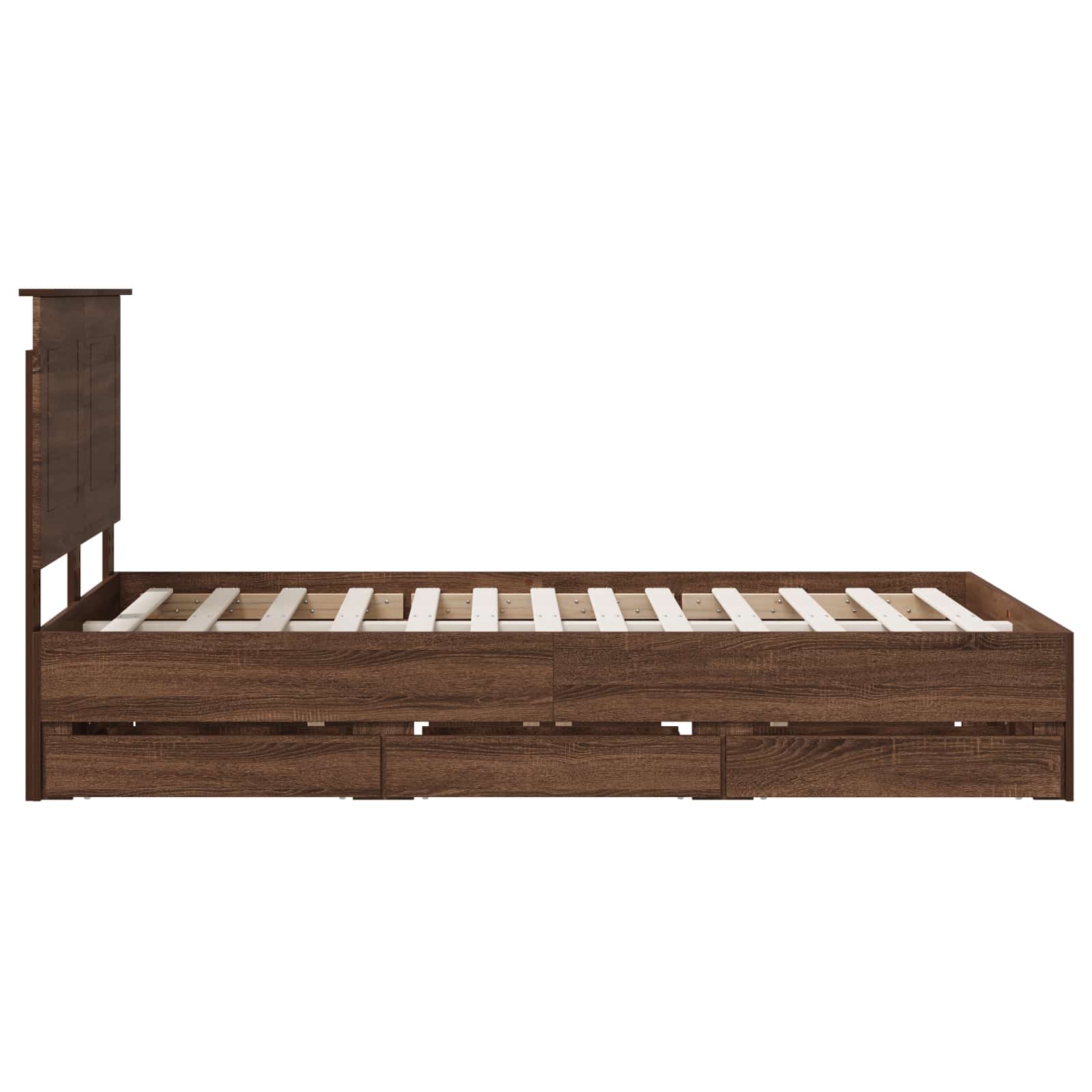 vidaXL Ramka łóżka Brązowy dąb 120 x 190 cm Drewno inżynieryjne