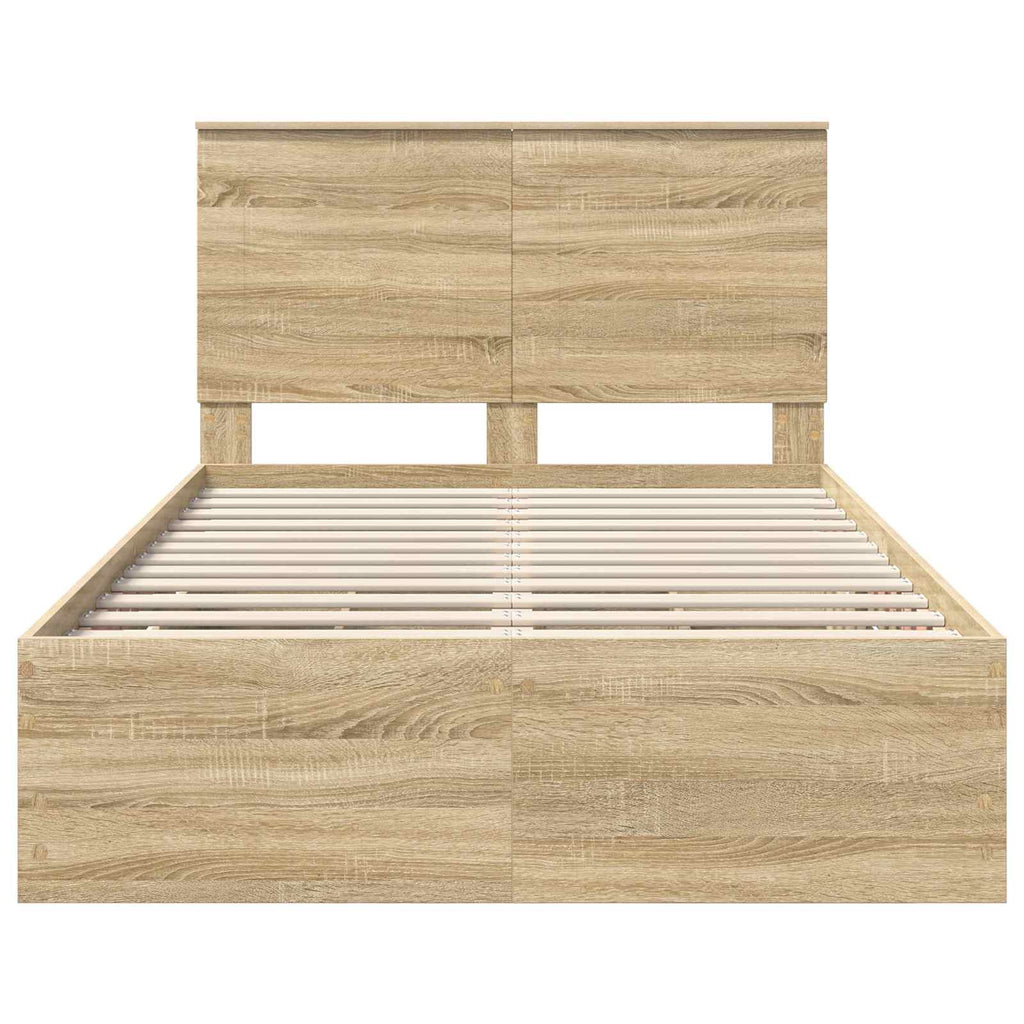 vidaXL Ramka łóżka Dąb Sonoma 120 x 200 cm Drewno inżynieryjne