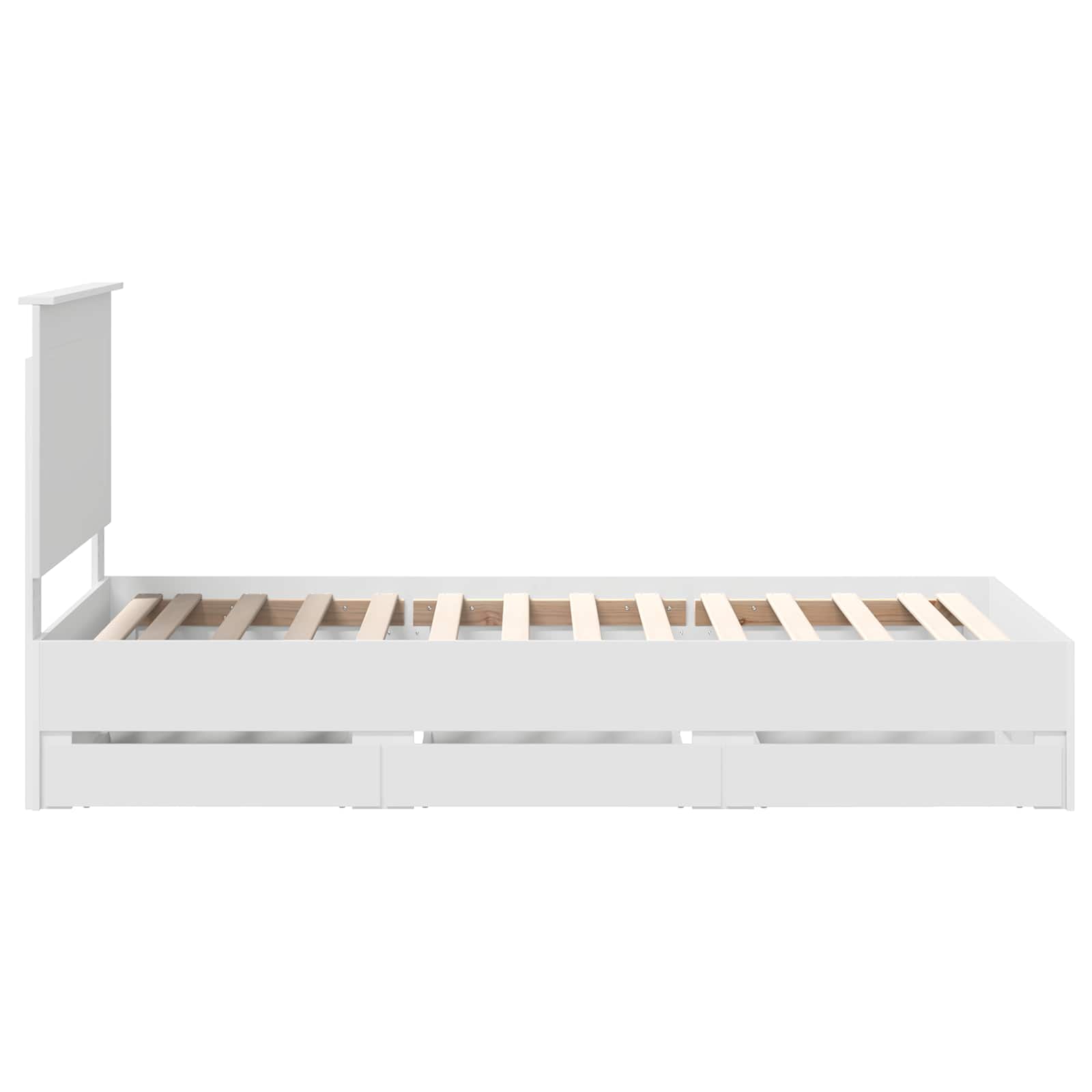 vidaXL Ramka łóżka z szufladą Biały 100 x 200 cm Drewno inżynieryjne