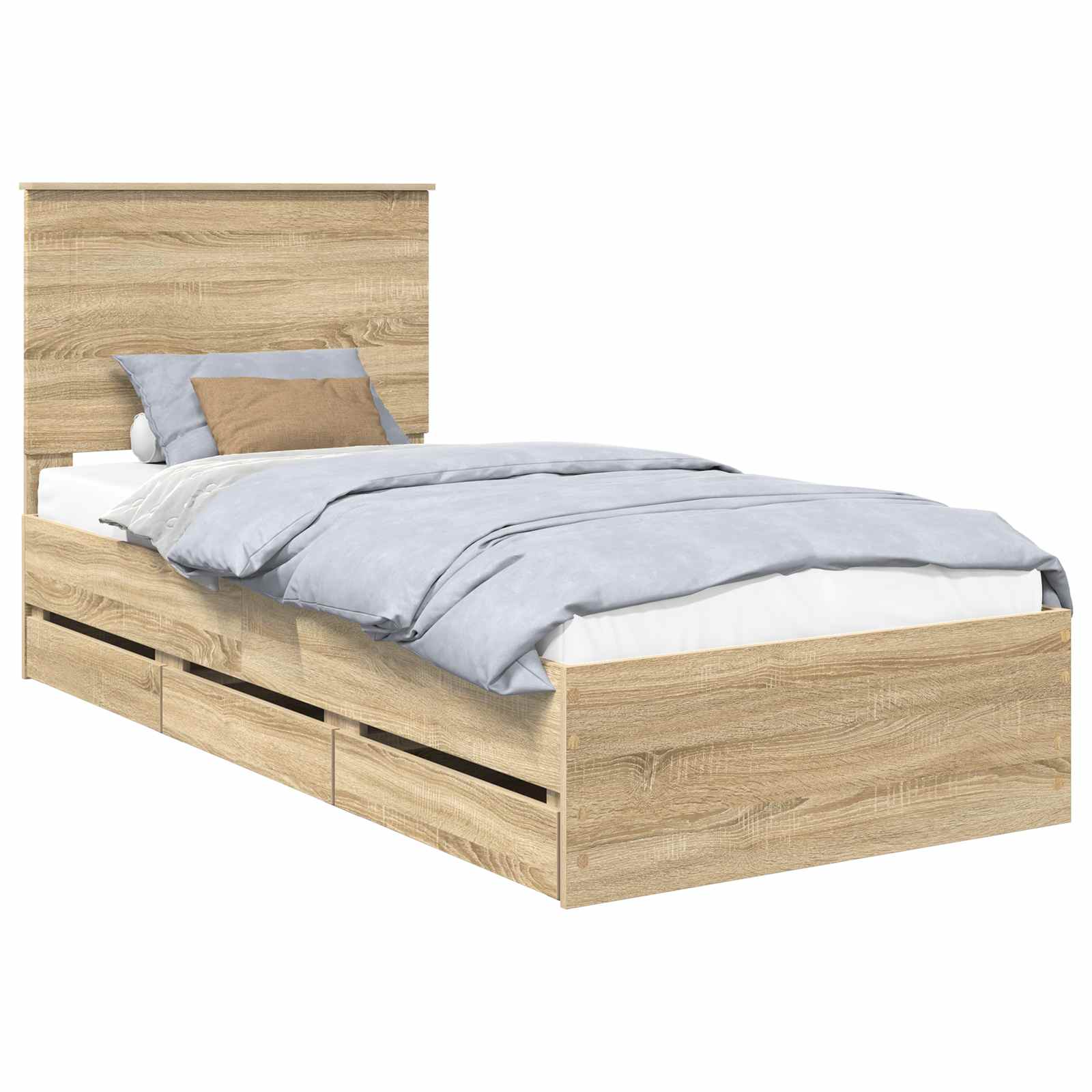 vidaXL Ramka łóżka Dąb Sonoma 100 x 200 cm Drewno inżynieryjne