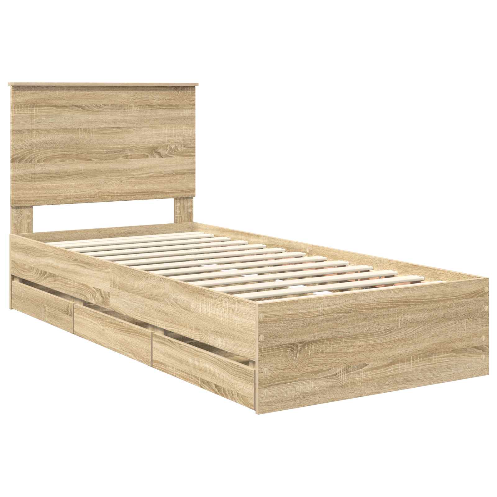 vidaXL Ramka łóżka Dąb Sonoma 100 x 200 cm Drewno inżynieryjne