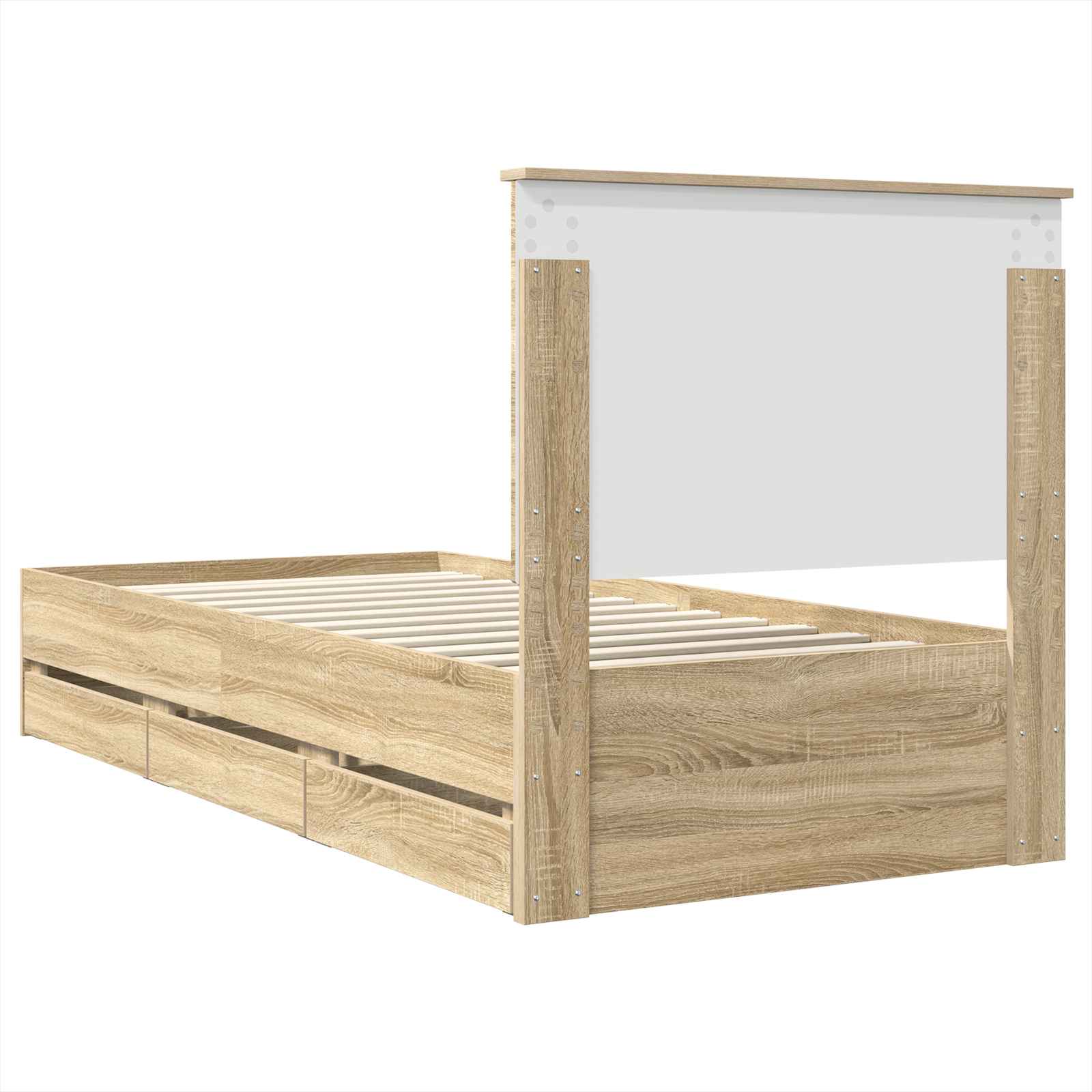 vidaXL Ramka łóżka Dąb Sonoma 100 x 200 cm Drewno inżynieryjne