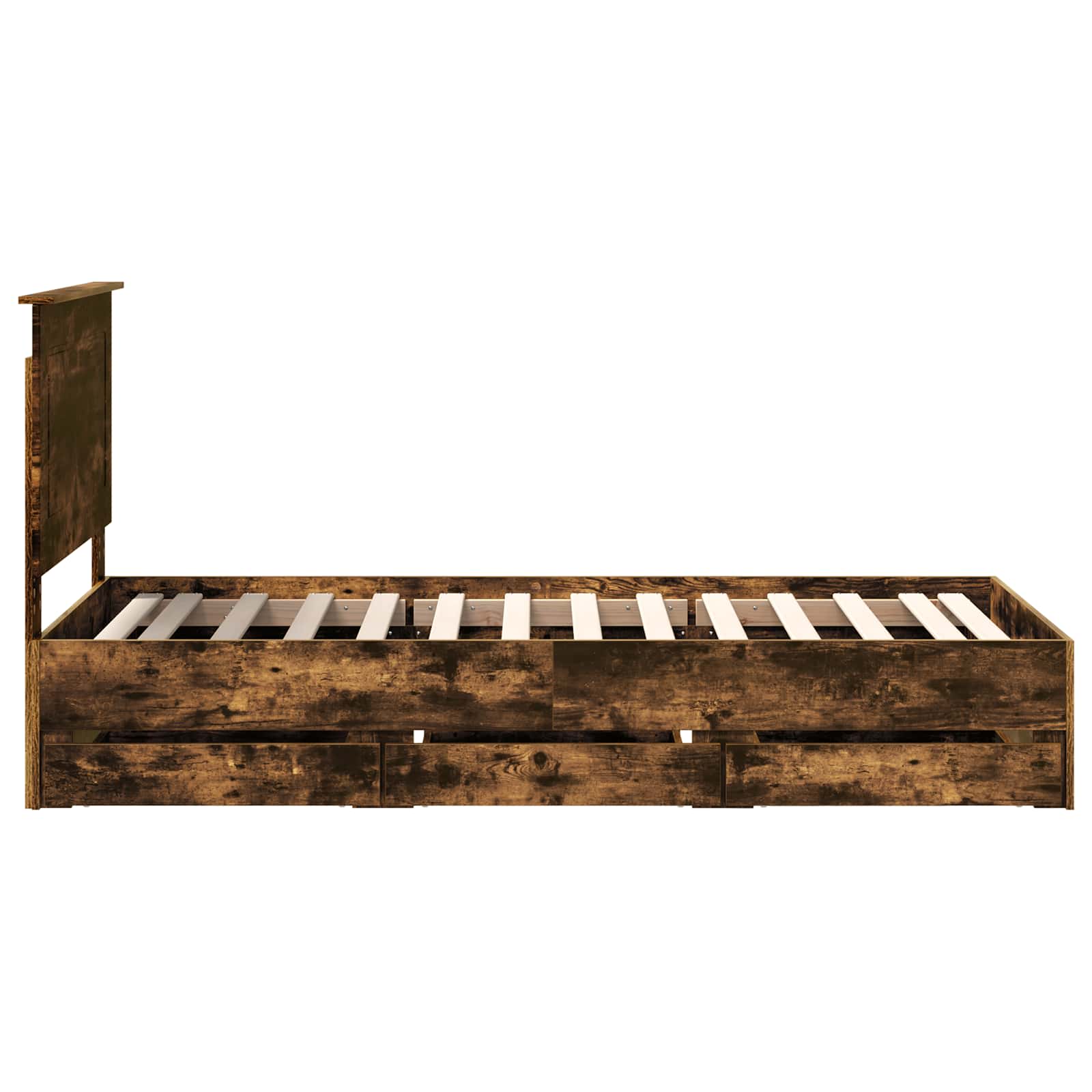 vidaXL Ramka łóżka Dąb wędzony 90 x 190 cm Drewno inżynieryjne