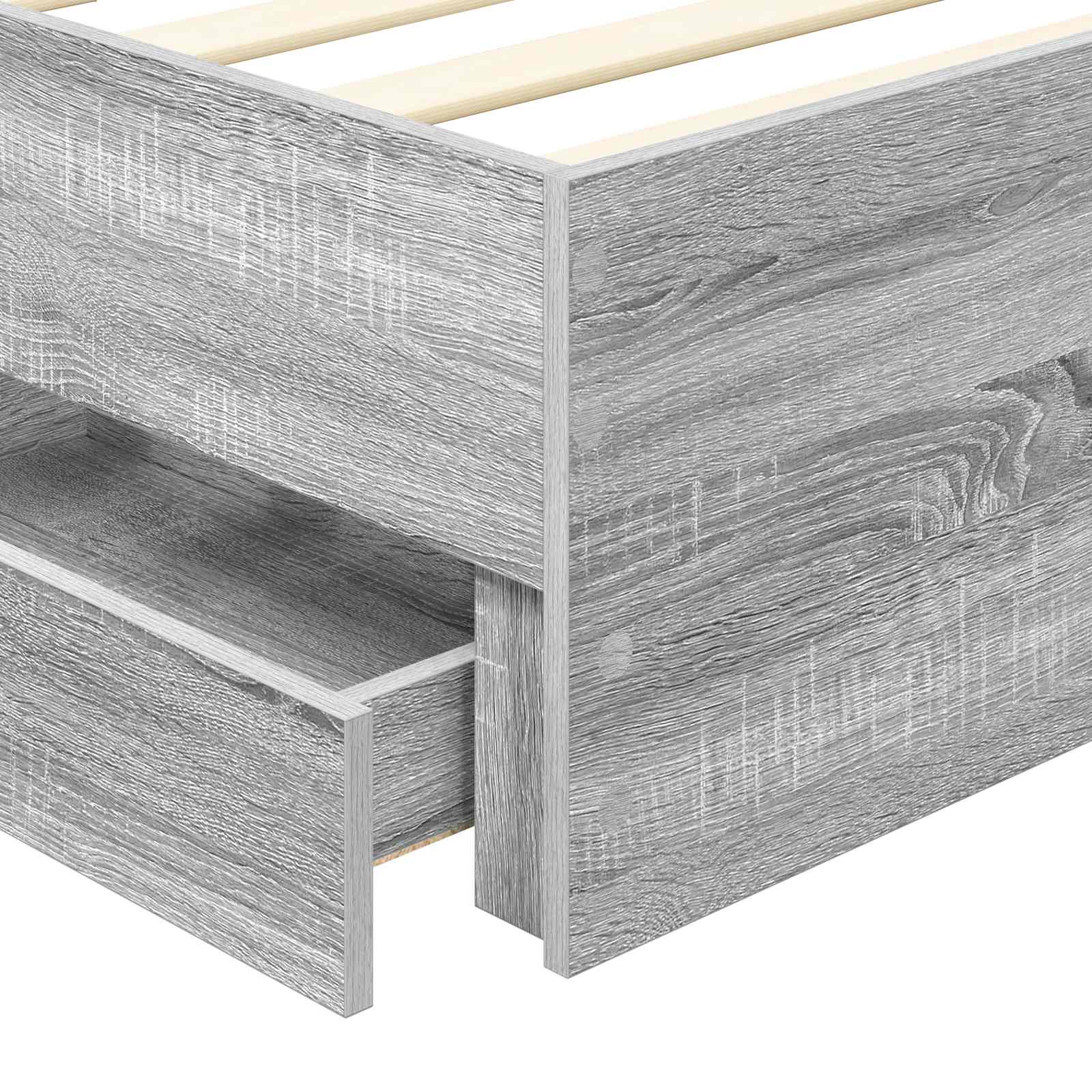 vidaXL Ramka łóżka Szary Sonoma 90 x 190 cm Drewno inżynieryjne