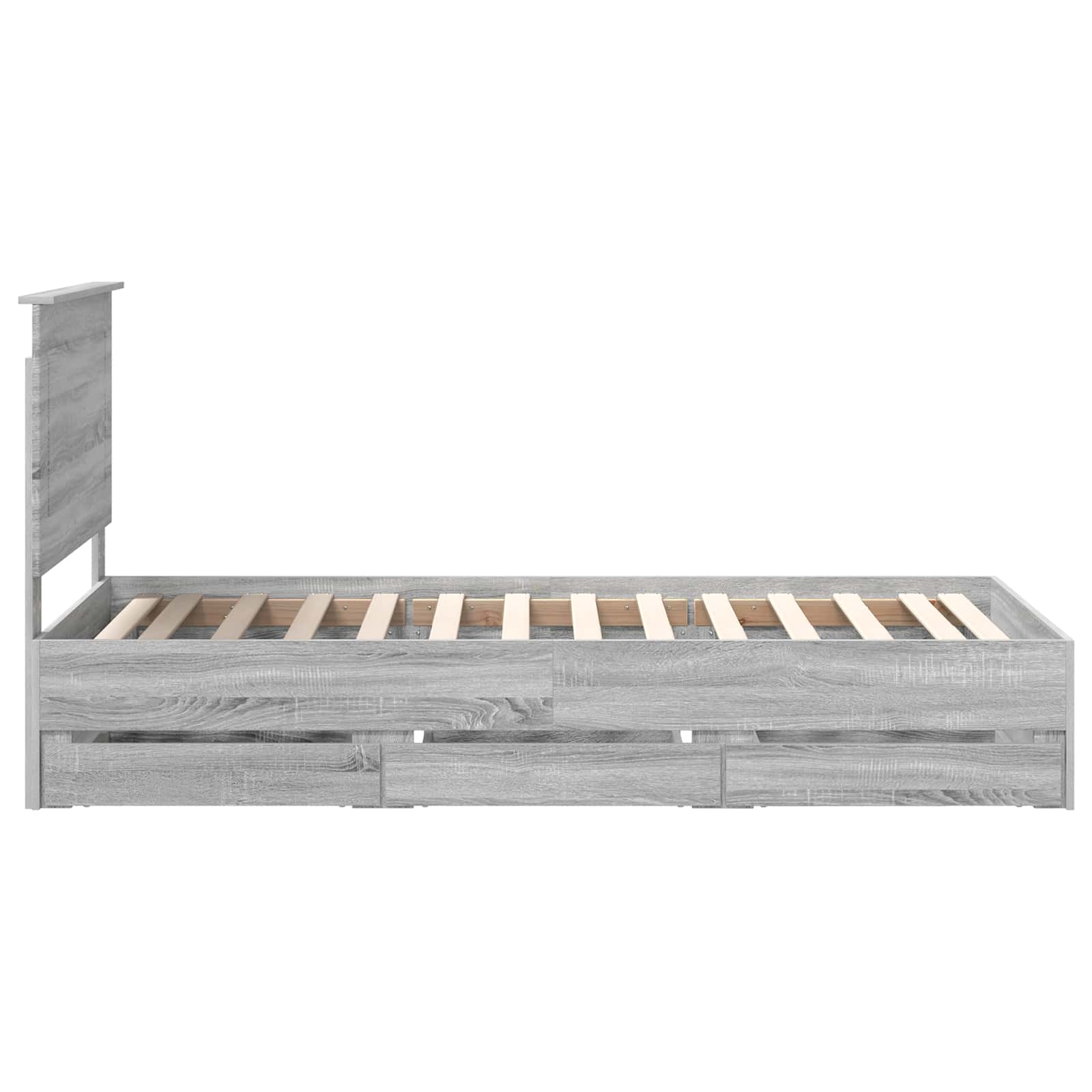vidaXL Ramka łóżka Szary Sonoma 90 x 190 cm Drewno inżynieryjne