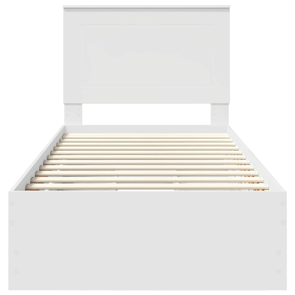 vidaXL Ramka łóżka z szufladą Biały 90 x 200 cm Drewno inżynieryjne