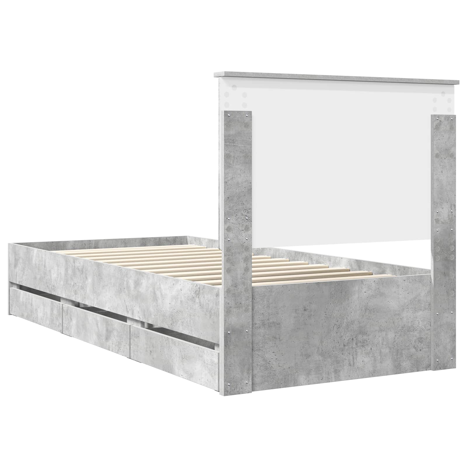 vidaXL Ramka łóżka Betonowy szary 90 x 200 cm Drewno inżynieryjne