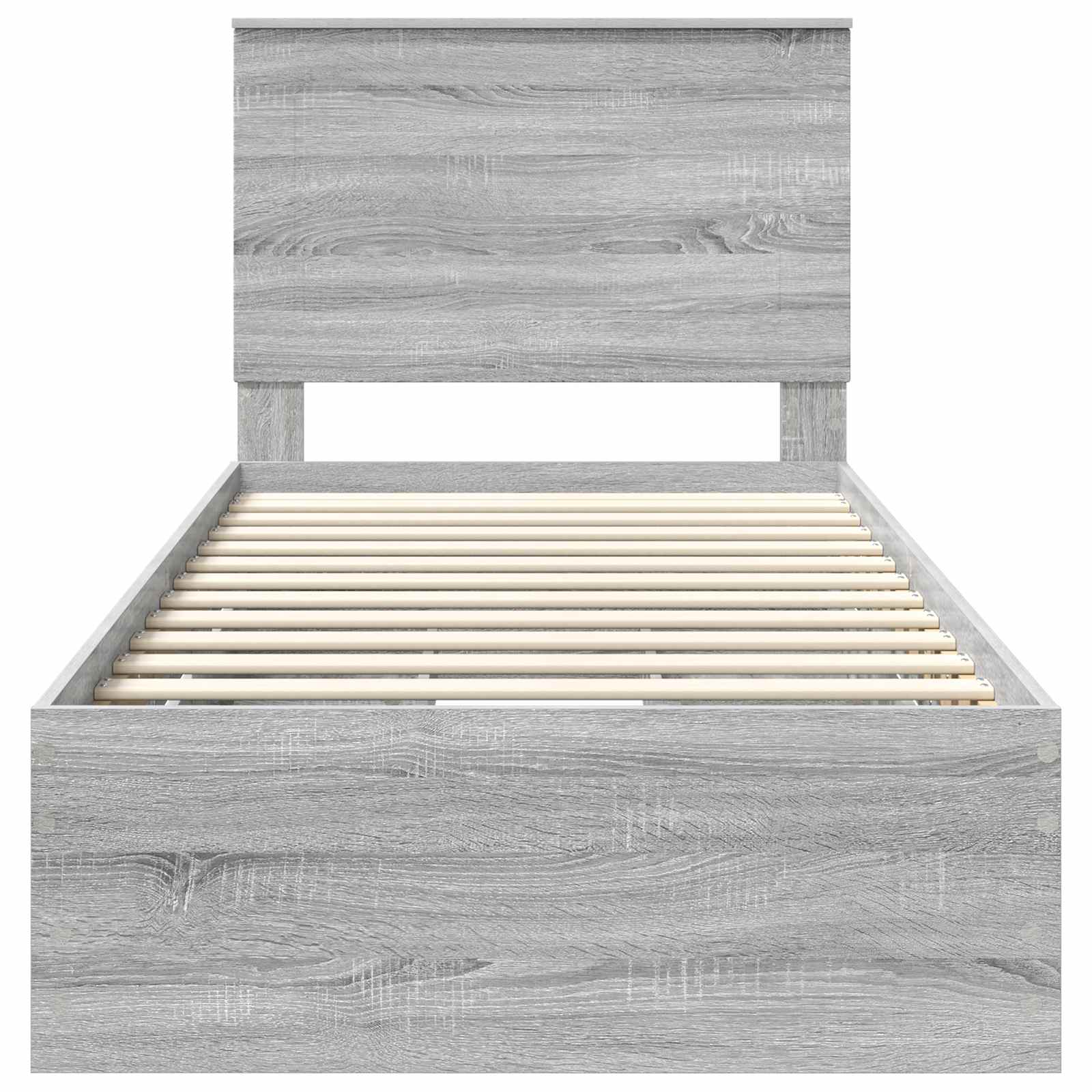 vidaXL Ramka łóżka Szary Sonoma 90 x 200 cm Drewno inżynieryjne