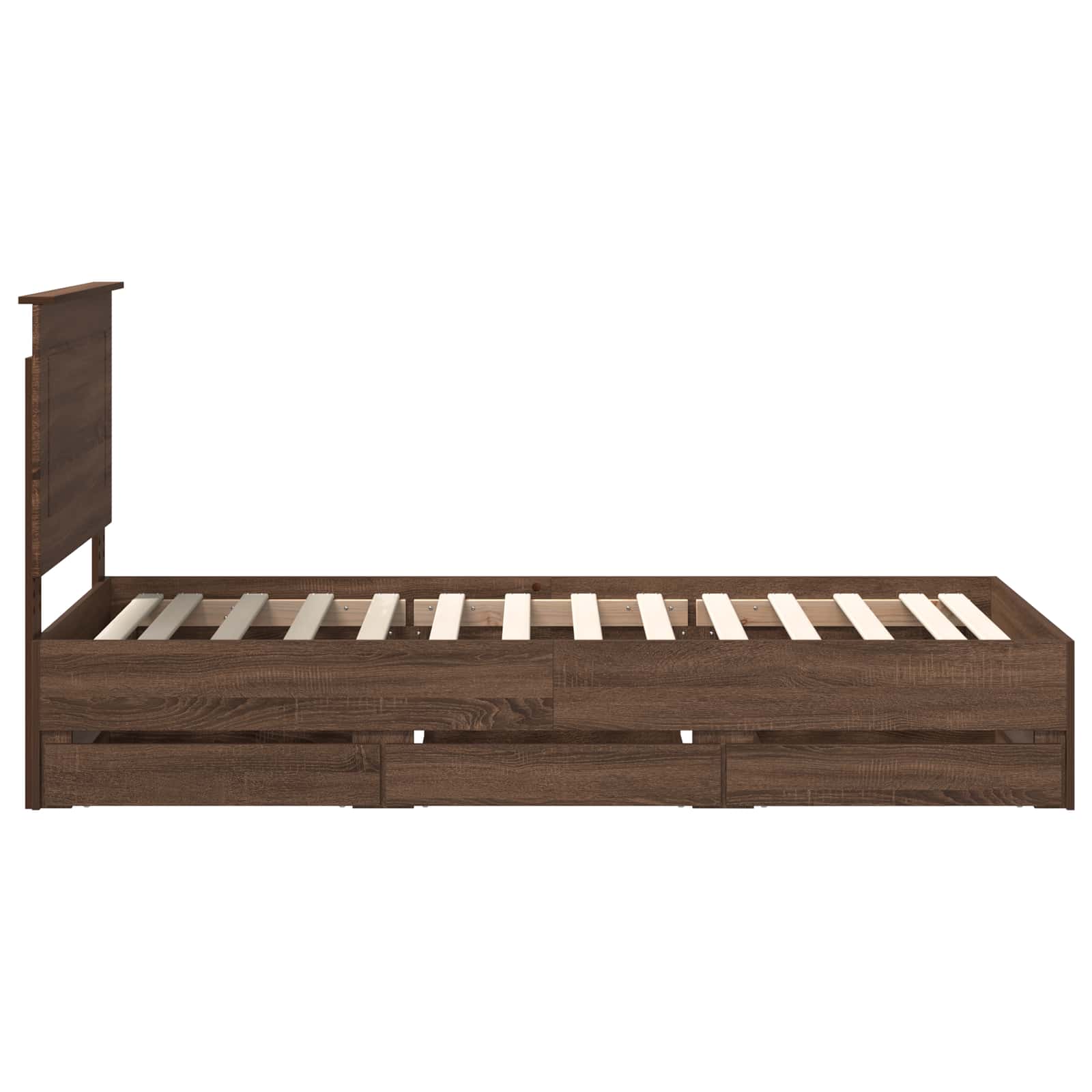 vidaXL Ramka łóżka Brązowy dąb 90 x 200 cm Drewno inżynieryjne