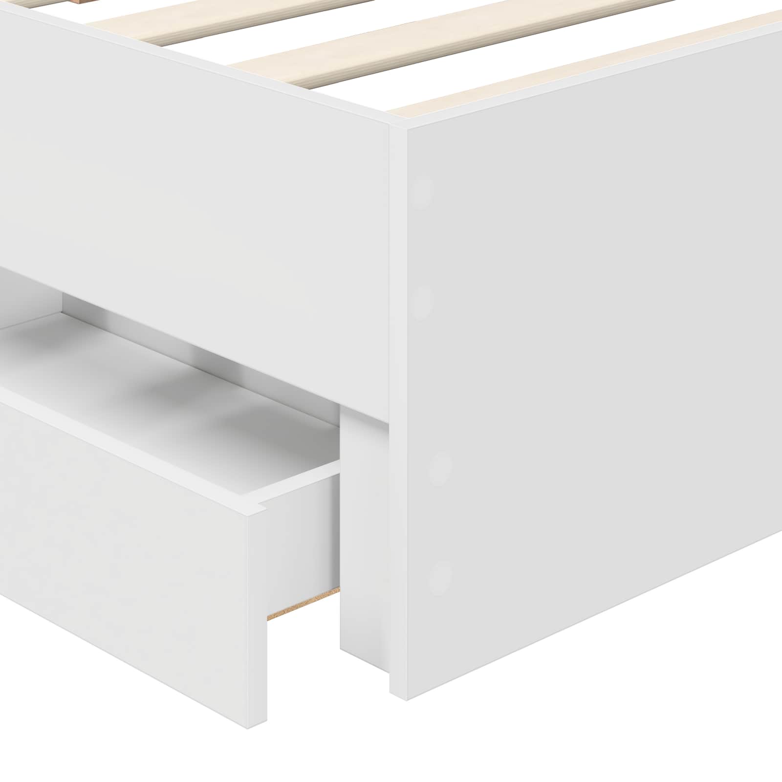 vidaXL Ramka łóżka z szufladą Biały 75 x 190 cm Drewno inżynieryjne