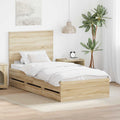 vidaXL Ramka łóżka Dąb Sonoma 75 x 190 cm Drewno inżynieryjne