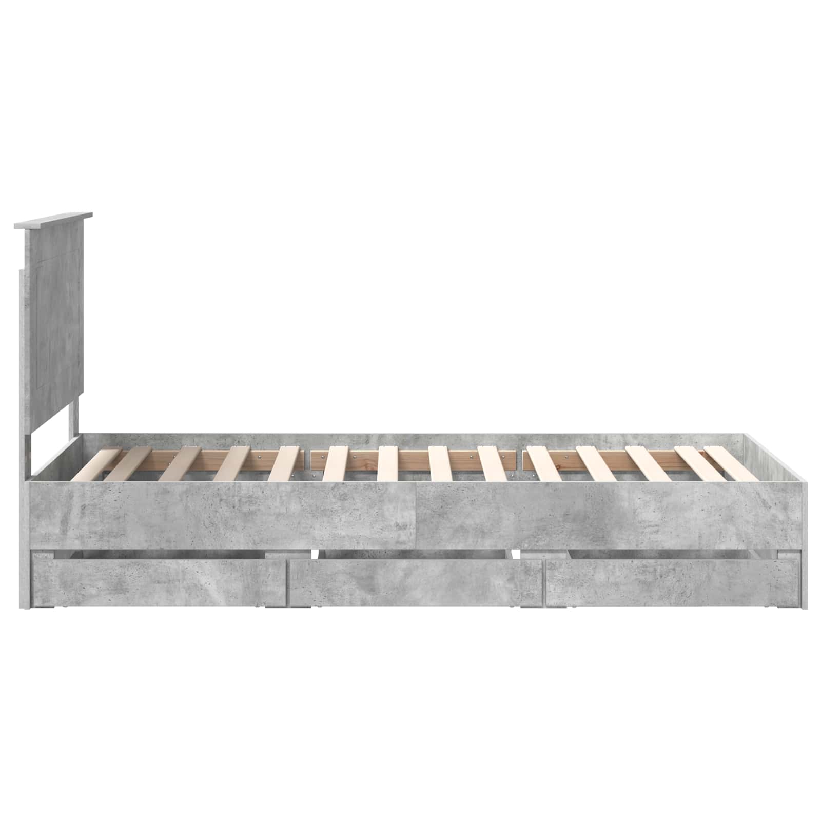 vidaXL Ramka łóżka Betonowy szary 75 x 190 cm Drewno inżynieryjne