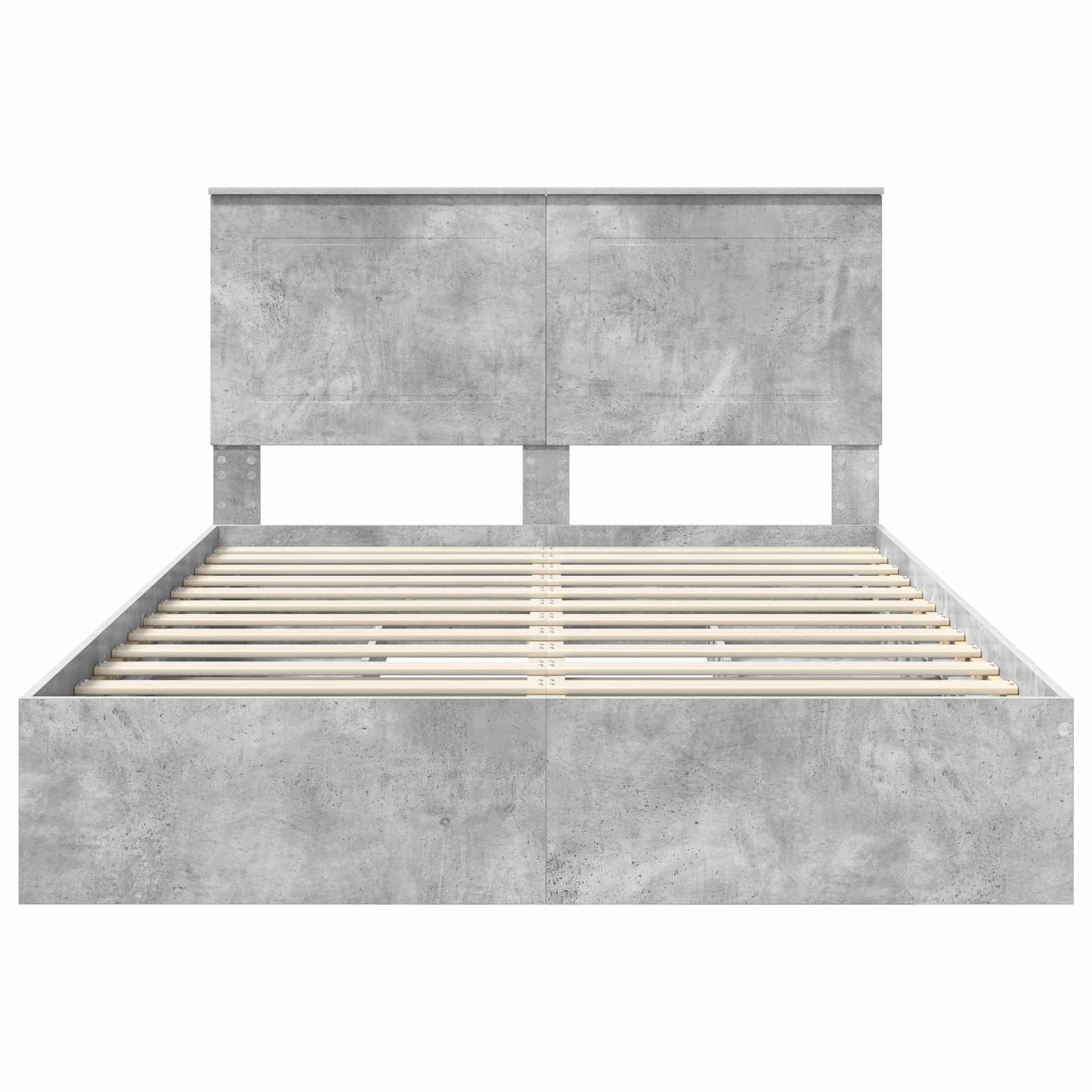vidaXL Łóżko z miejscem do przechowywania Betonowy szary 150 x 200 cm