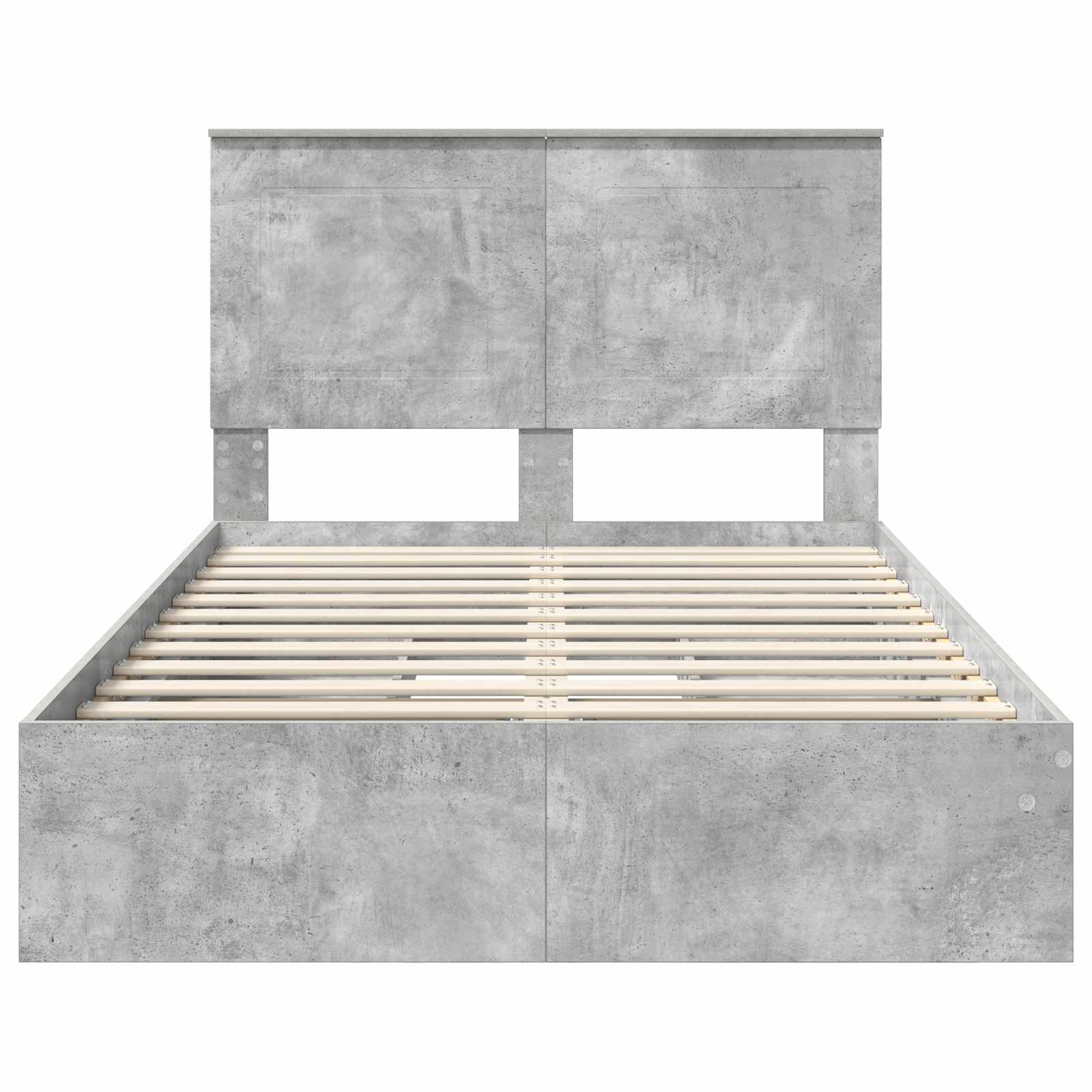 vidaXL Łóżko z miejscem do przechowywania Betonowy szary 135 x 190 cm