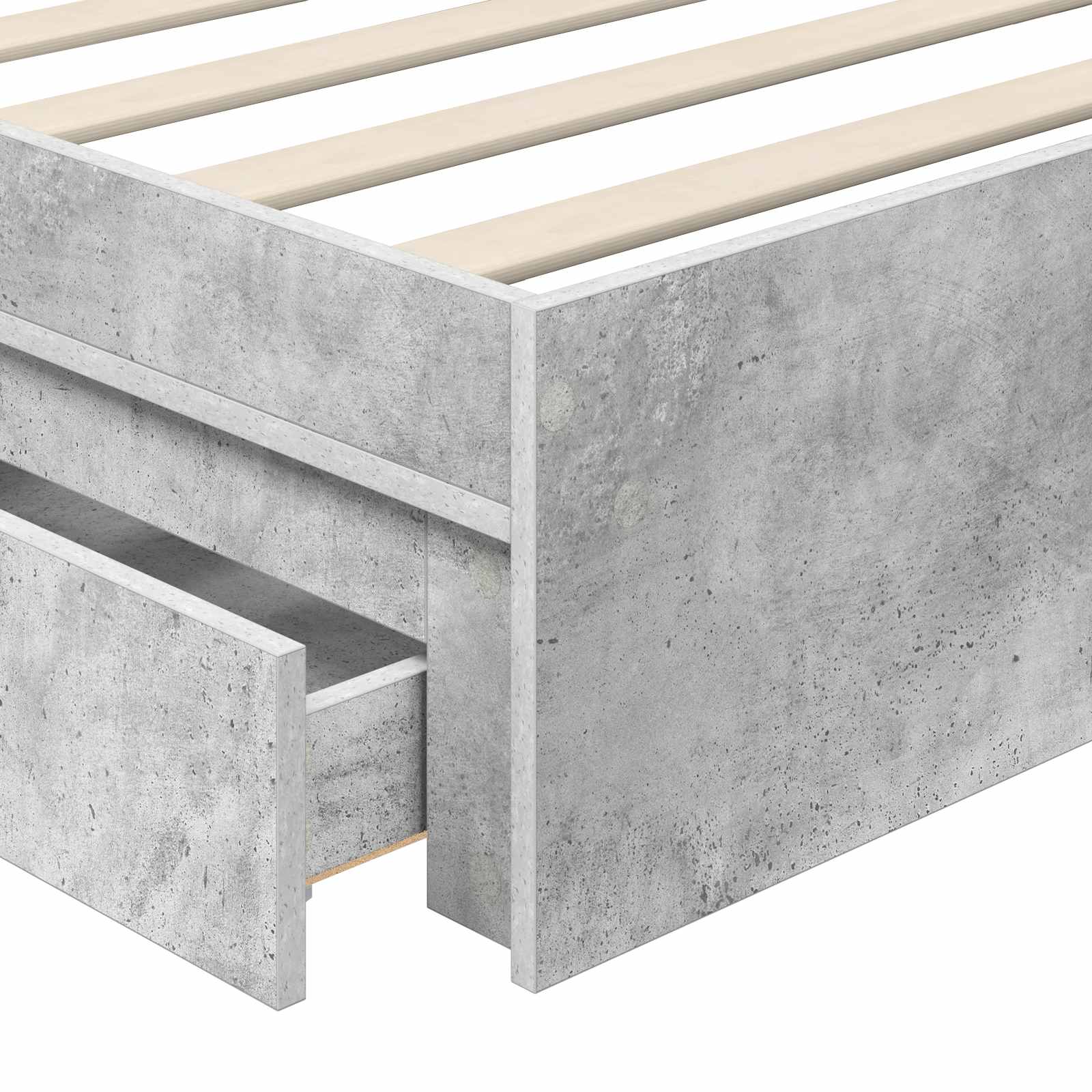 vidaXL Łóżko z miejscem do przechowywania Betonowy szary 75 x 190 cm