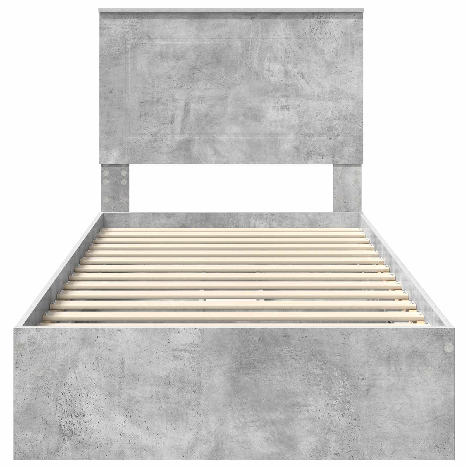 vidaXL Łóżko z miejscem do przechowywania Betonowy szary 75 x 190 cm
