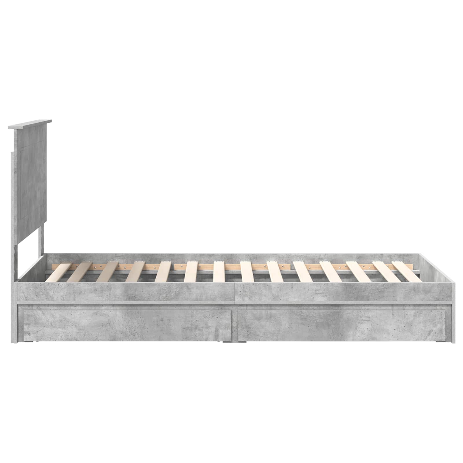 vidaXL Łóżko z miejscem do przechowywania Betonowy szary 75 x 190 cm