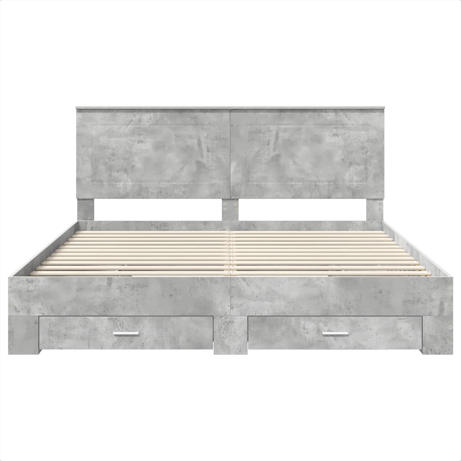 vidaXL Ramka łóżka Betonowy szary 200 x 200 cm Materiał drewnopochodny