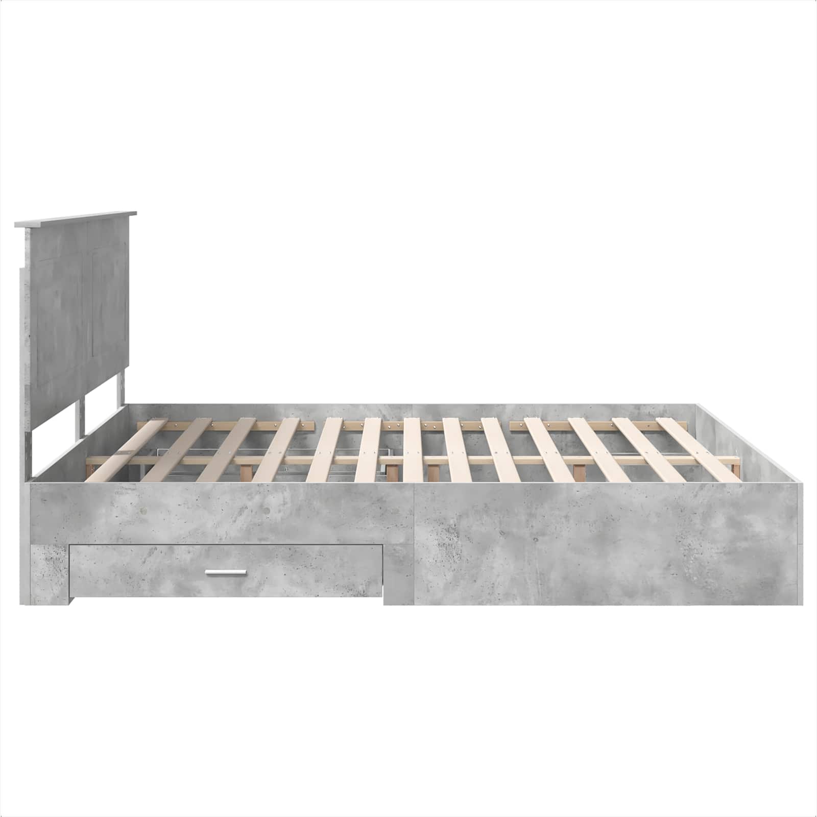 vidaXL Ramka łóżka Betonowy szary 200 x 200 cm Materiał drewnopochodny