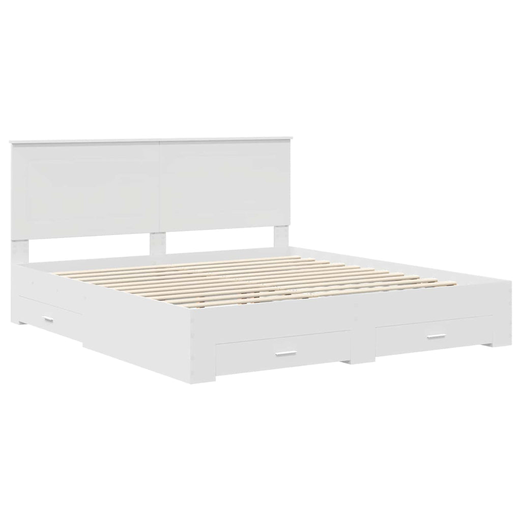 vidaXL Ramka łóżka Biały 180 x 200 cm Materiał drewnopochodny